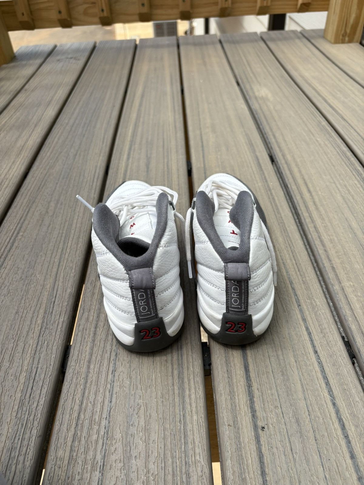 Jordan Brand Jordan 12 Retro White Dark Grey Size US 6.5 / EU 39-40 - 6 Thumbnail