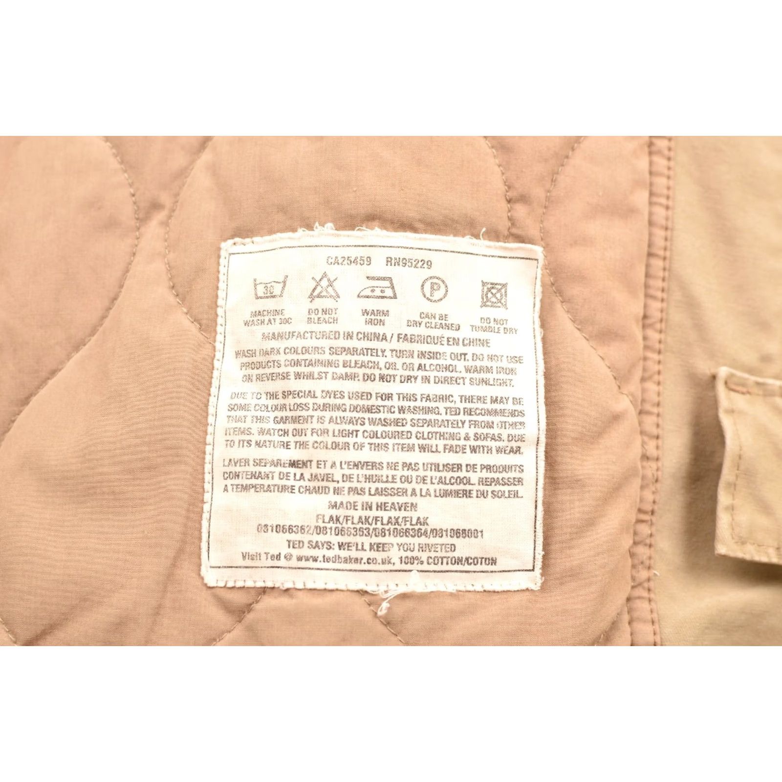 Ted Baker DDP Ted Baker Flak Military Jacket Mens L Beige Cotton Military Jacket Size US L / EU 52-54 / 3 - 7 Thumbnail