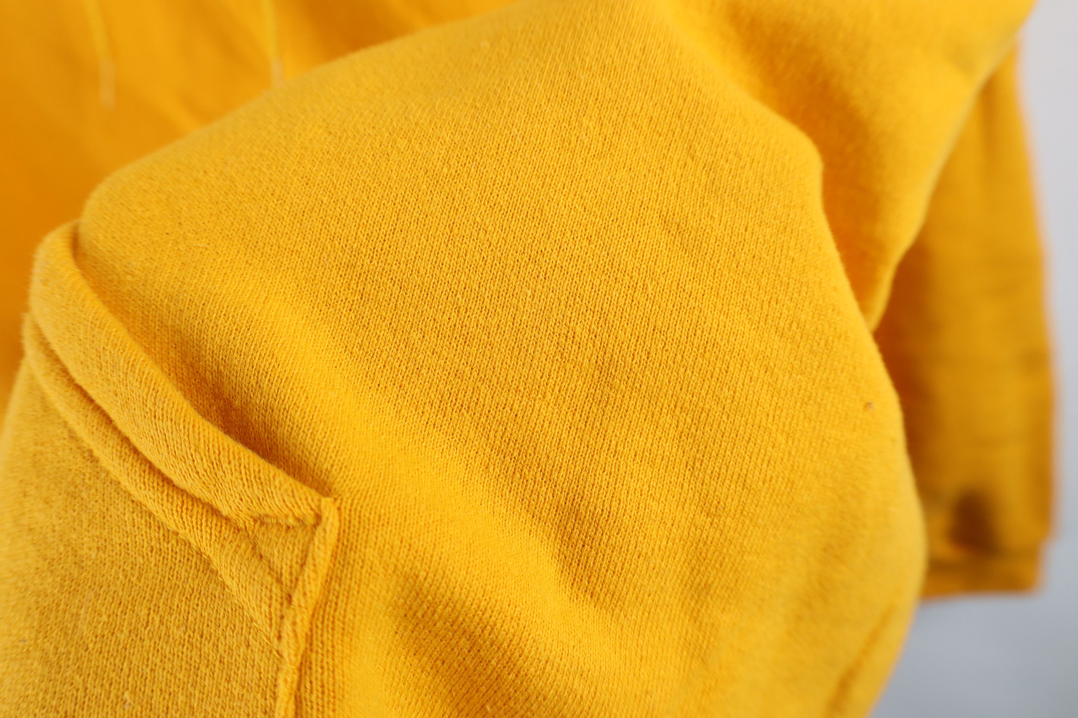 Vintage Vintage 90s Streetwear Faded Blank Hoodie Sweatshirt Yellow Size US XXL / EU 58 / 5 - 4 Thumbnail