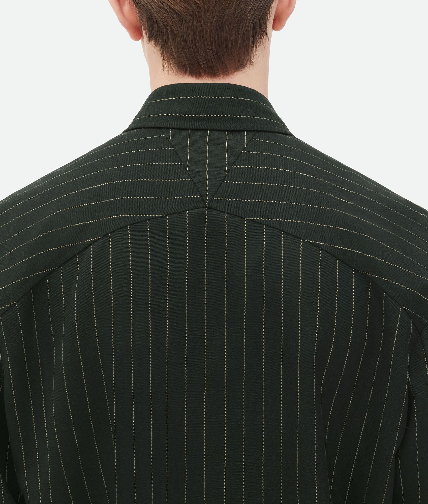 Bottega Veneta o1w1db10825 Wool Pinstripe Shirt in Camping/Yellow Size US L / EU 52-54 / 3 - 4 Thumbnail