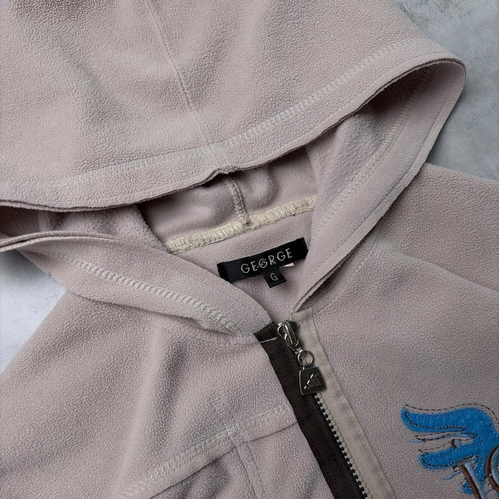 George Y2K Beige George Grunge Skater Fleece Zip Up Hoodie Size US L / EU 52-54 / 3 - 7 Thumbnail