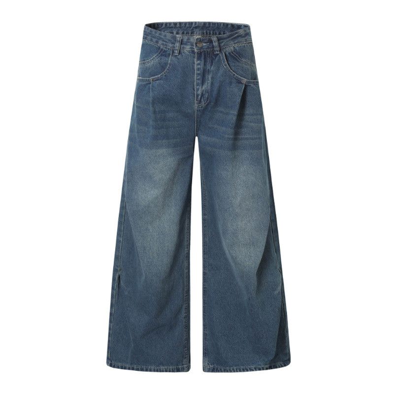 Trendy men's loose straight leg casual jeans