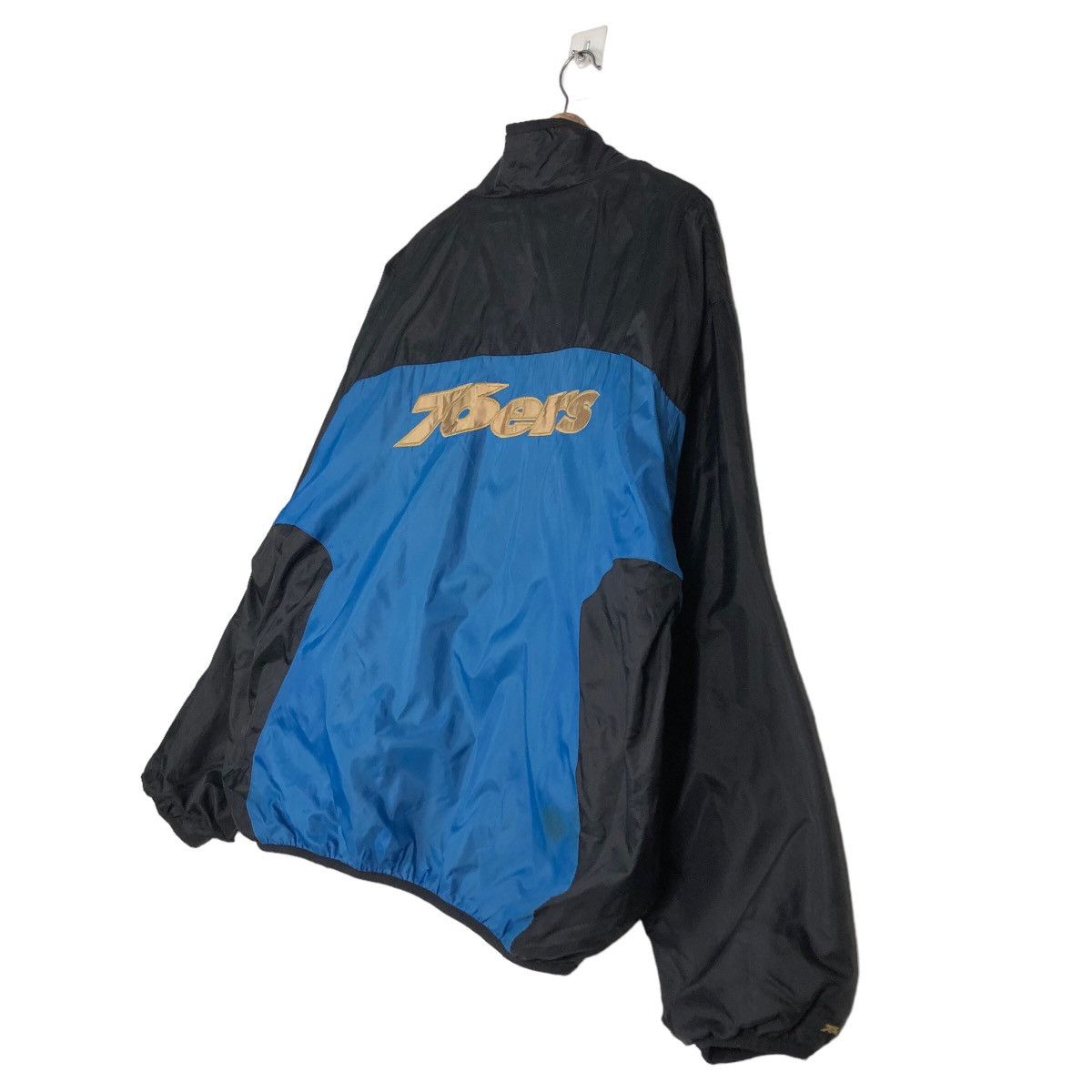 NBA 🔥Vintage Nylon Bomber Jacket NBA 76Ers Big Logo Size US XL / EU 56 / 4 - 10 Thumbnail