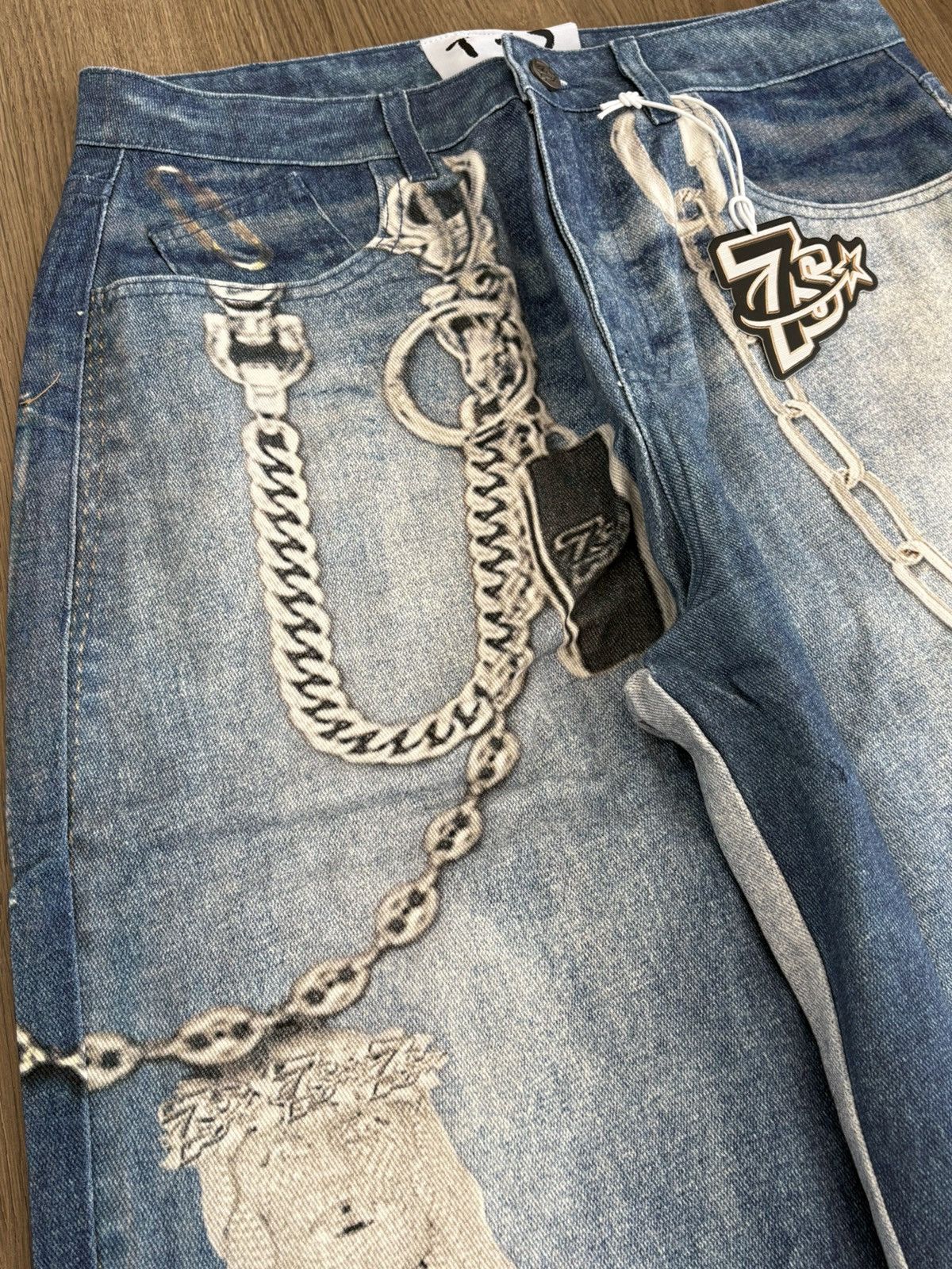 TRIPLE SEVENS Triple Sevens 2D Size 28 JeansBlueDenim Pants Baggy Wide Leg Size US 28 / EU 44 - 6 Thumbnail