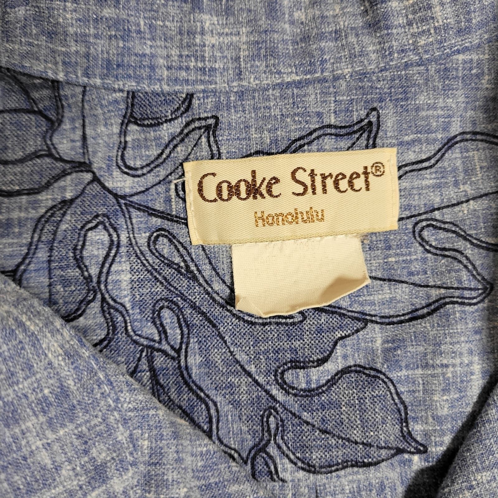 Vintage Vintage Cooke Street Hawaiian Shirt 3/4 Button Front Blue L Size US L / EU 52-54 / 3 - 7 Thumbnail