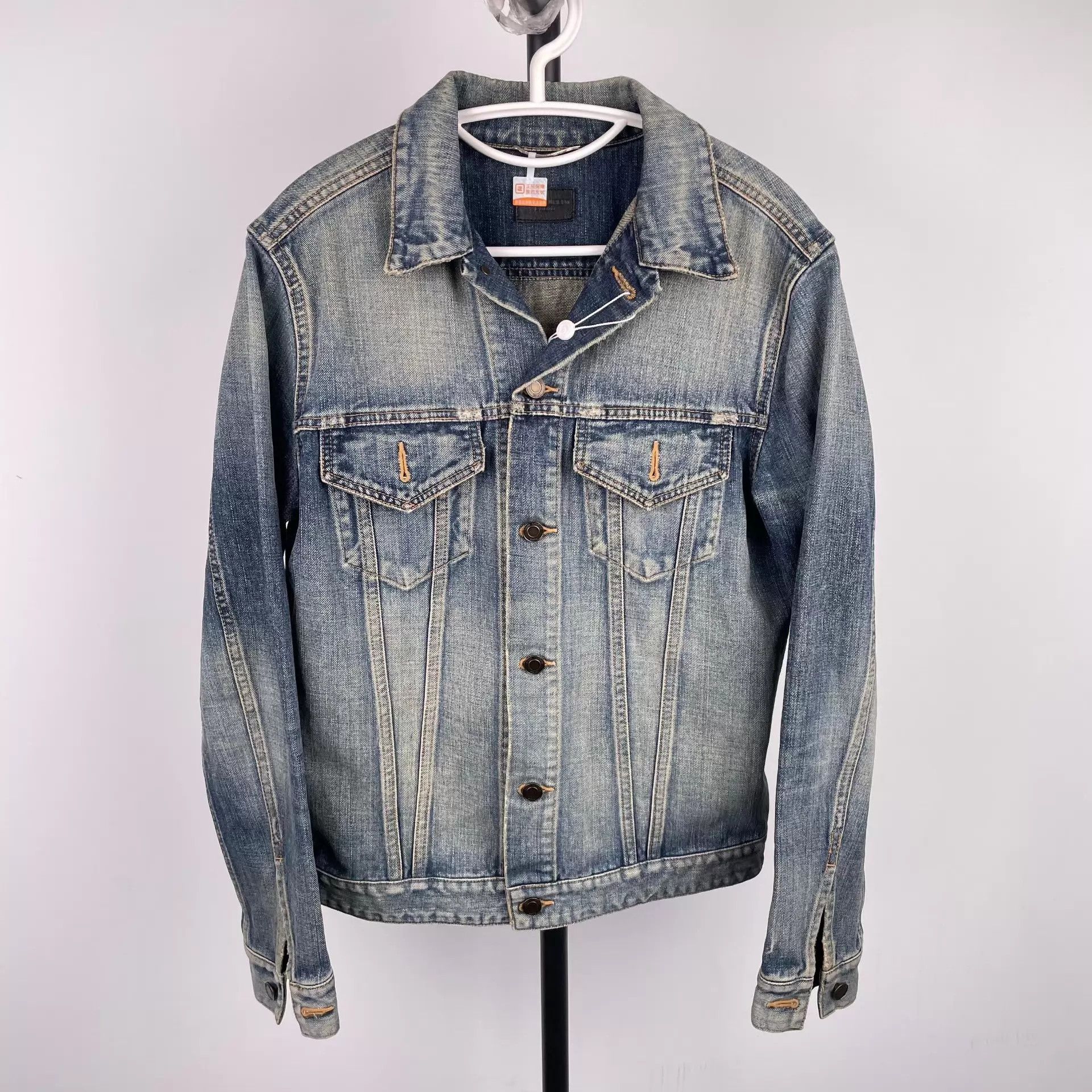 Yves Saint Laurent YSL Rainbow Shark Denim Jacket L Size US L / EU 52-54 / 3 - 1 Thumbnail