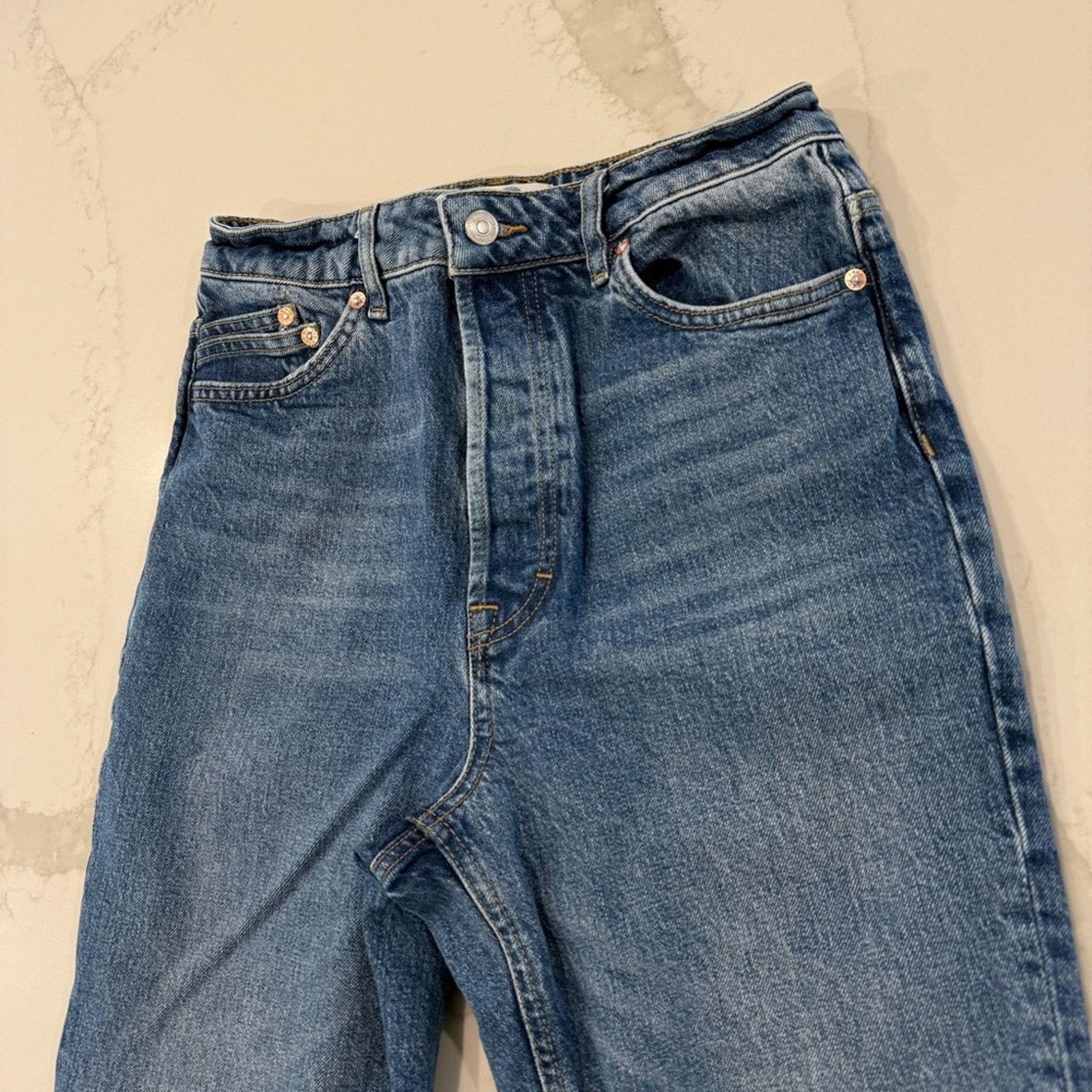 Free People Free People We The Free HighRise Slim Denim Jeans Womens 28 Size 28" / US 6 / IT 42 - 3 Thumbnail