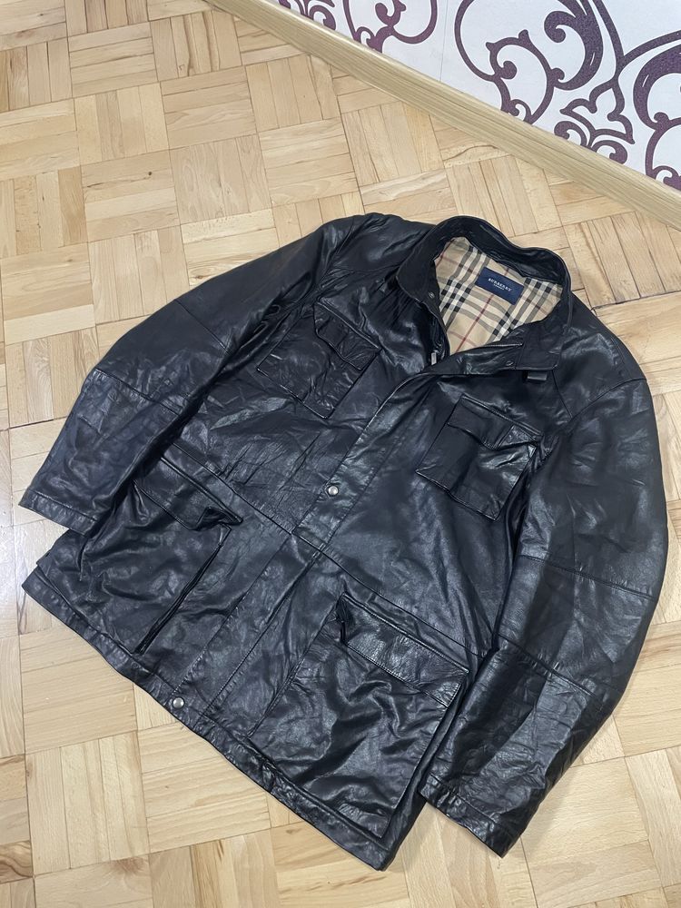 Burberry Vintage Burberry Leather Jacket Size US L / EU 52-54 / 3 - 2 Thumbnail