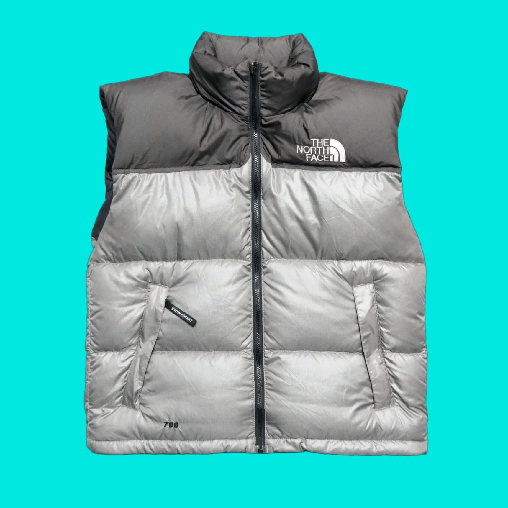The North Face VINTAGE The North Face Nuptse 700 Quilted Down Vest Womens M Silver Size M / US 6-8 / IT 42-44 - 1 Thumbnail