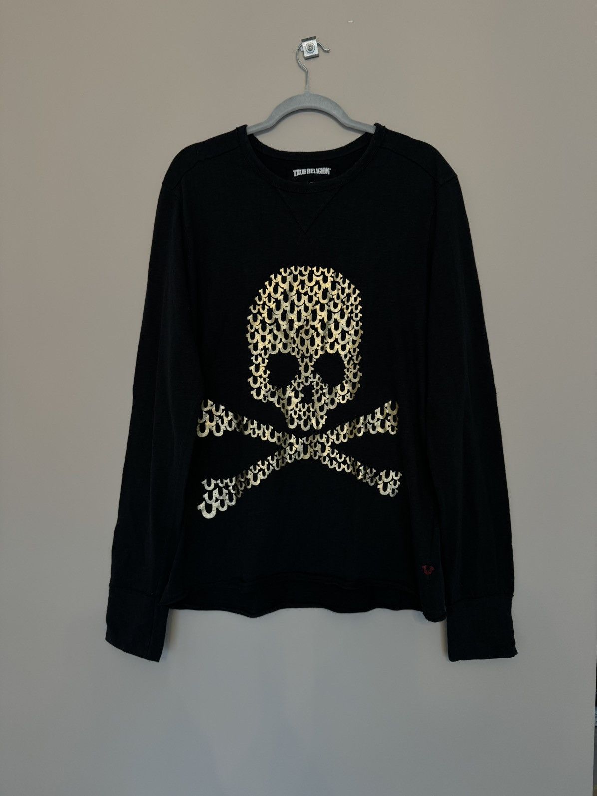 True Religion sweatshirt longsleeve with logo skull rare
