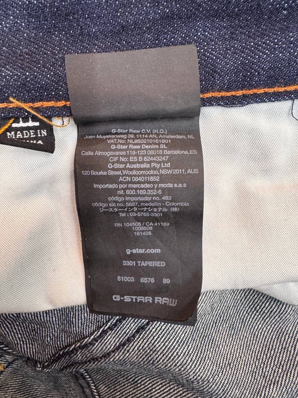 G-Star G-Star RAW Men's 3301 Tapered Jeans Denim Pants Dark Blue Size US 36 / EU 52 - 10 Thumbnail