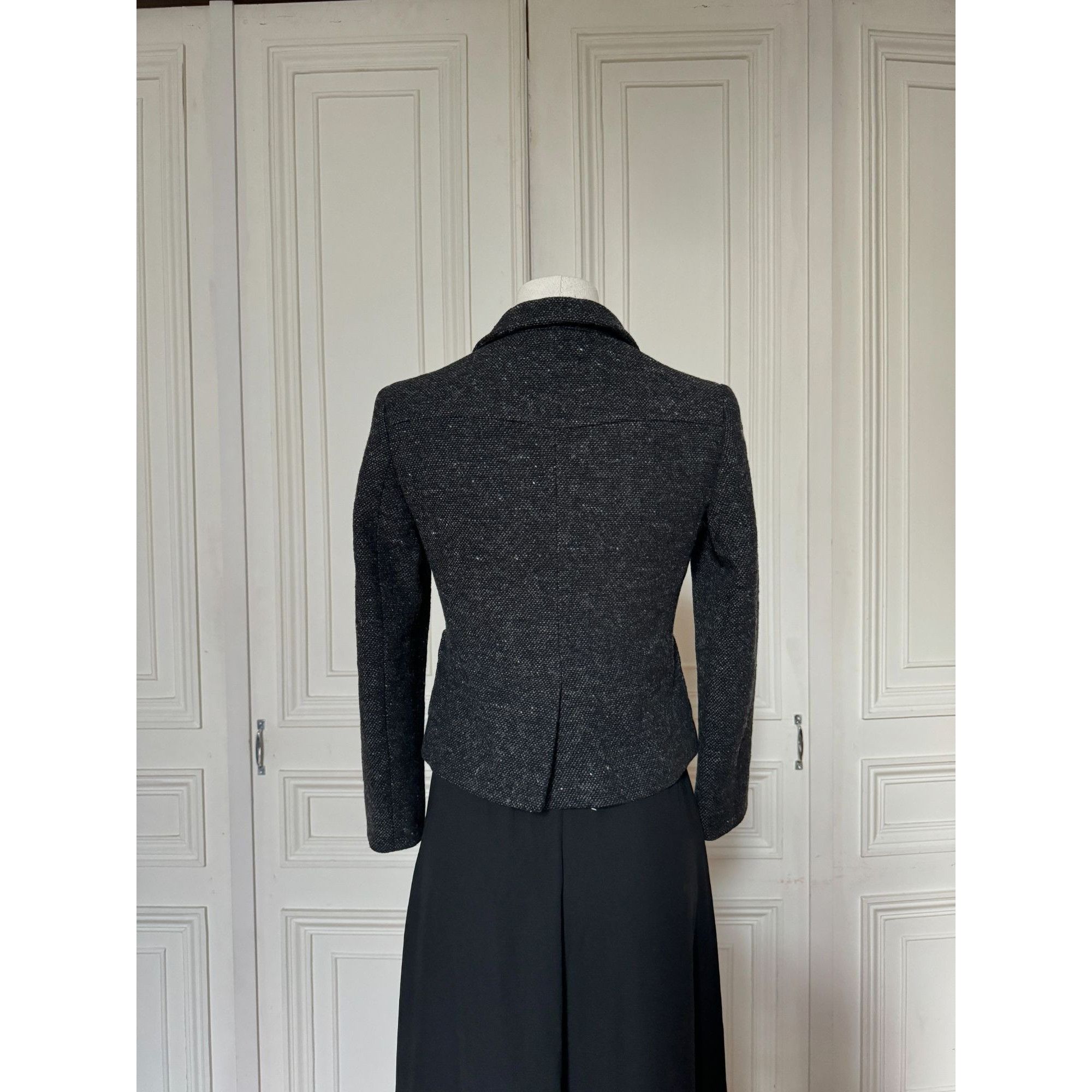 Miu Miu Grey Virgin Wool Jacket Size S / US 4 / IT 40 - 3 Thumbnail