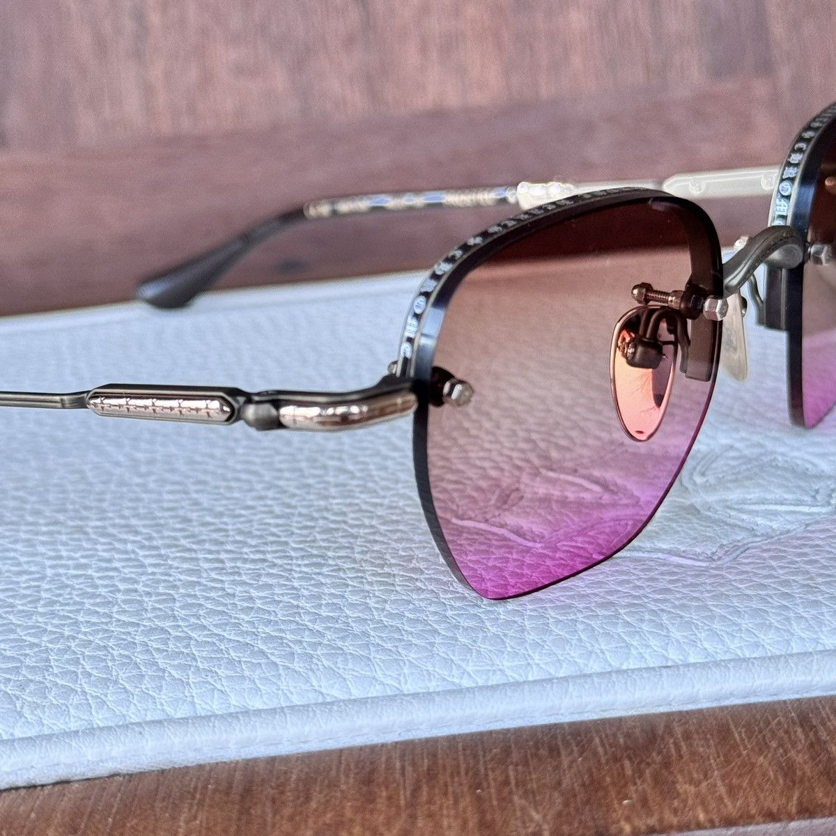Chrome Hearts Chrome Hearts Frosted 1/1 ‘Pink Ombré’ Sunglasses Size ONE SIZE - 6 Thumbnail