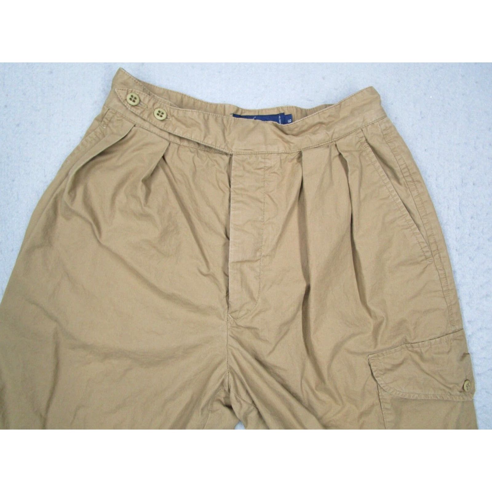 Ralph Lauren VINTAGE Ralph Lauren Women's Cargo Pants Beige 6 High Rise Button Fly Cotton Classic Size 28" / US 6 / IT 42 - 2 Thumbnail