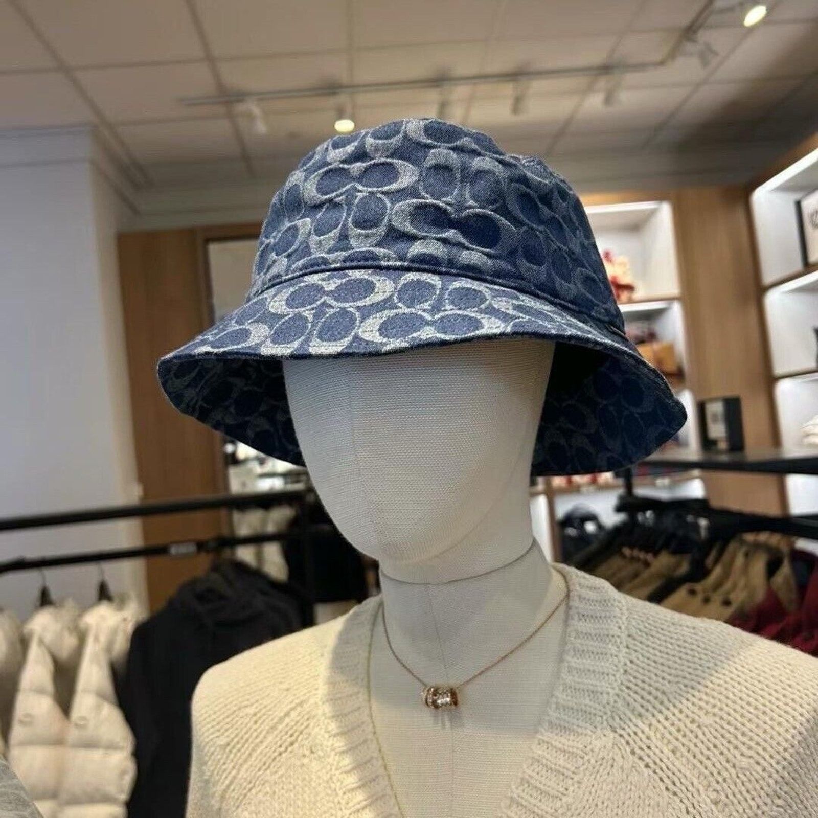 Coach NWT Limited Coach Signature Denim Hat CZ926 xs/s Size ONE SIZE - 2 Thumbnail