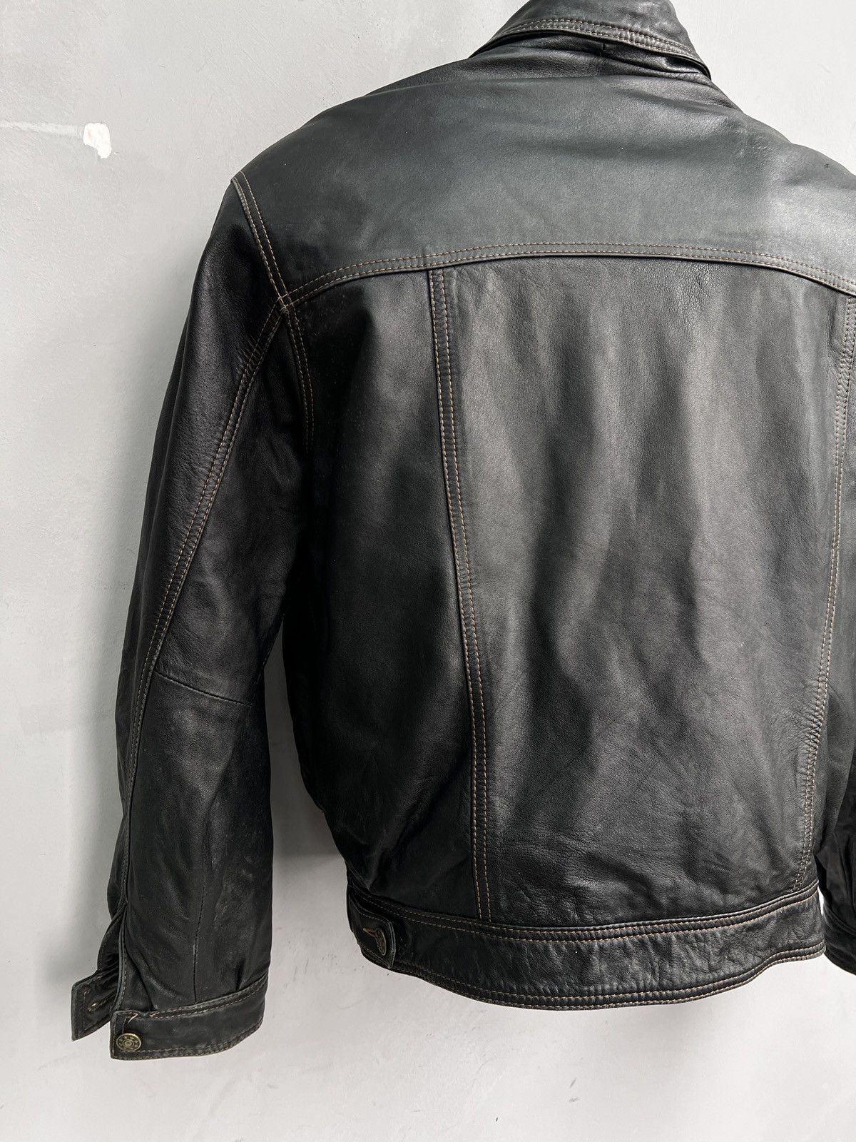 14th Addiction Rare diesel style leather boxy fit trucker jacket hype Size US M / EU 48-50 / 2 - 8 Thumbnail
