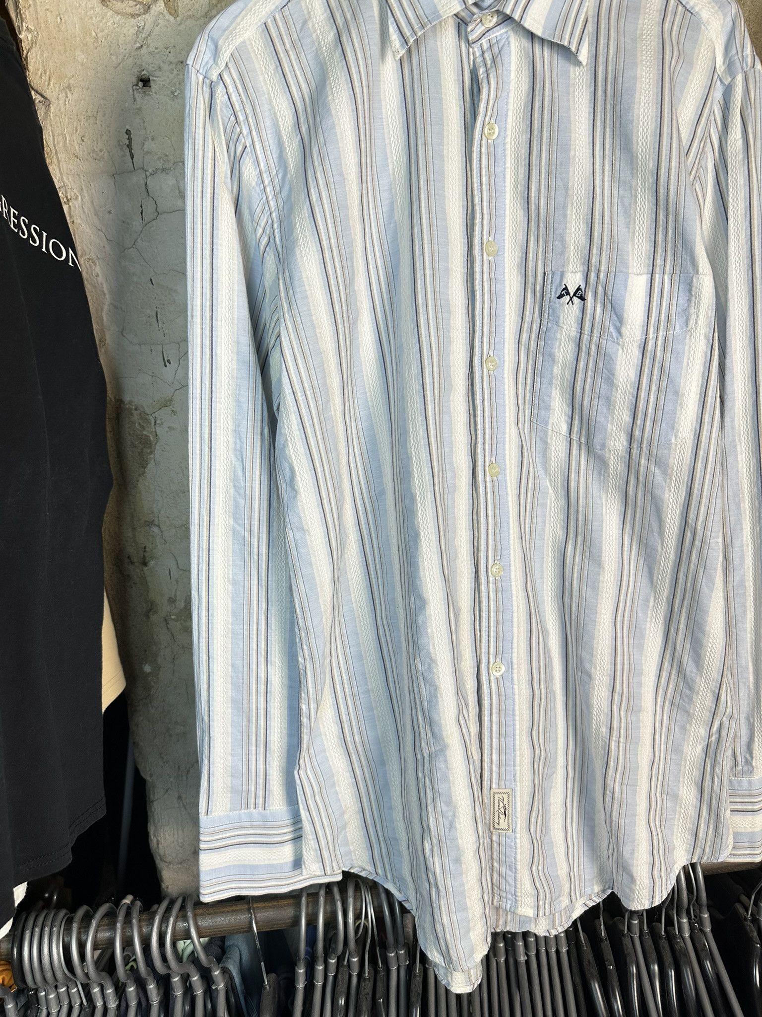 Burberry Vintage Thomas Burberry Stripped Button Up Shirt Size US L / EU 52-54 / 3 - 2 Thumbnail