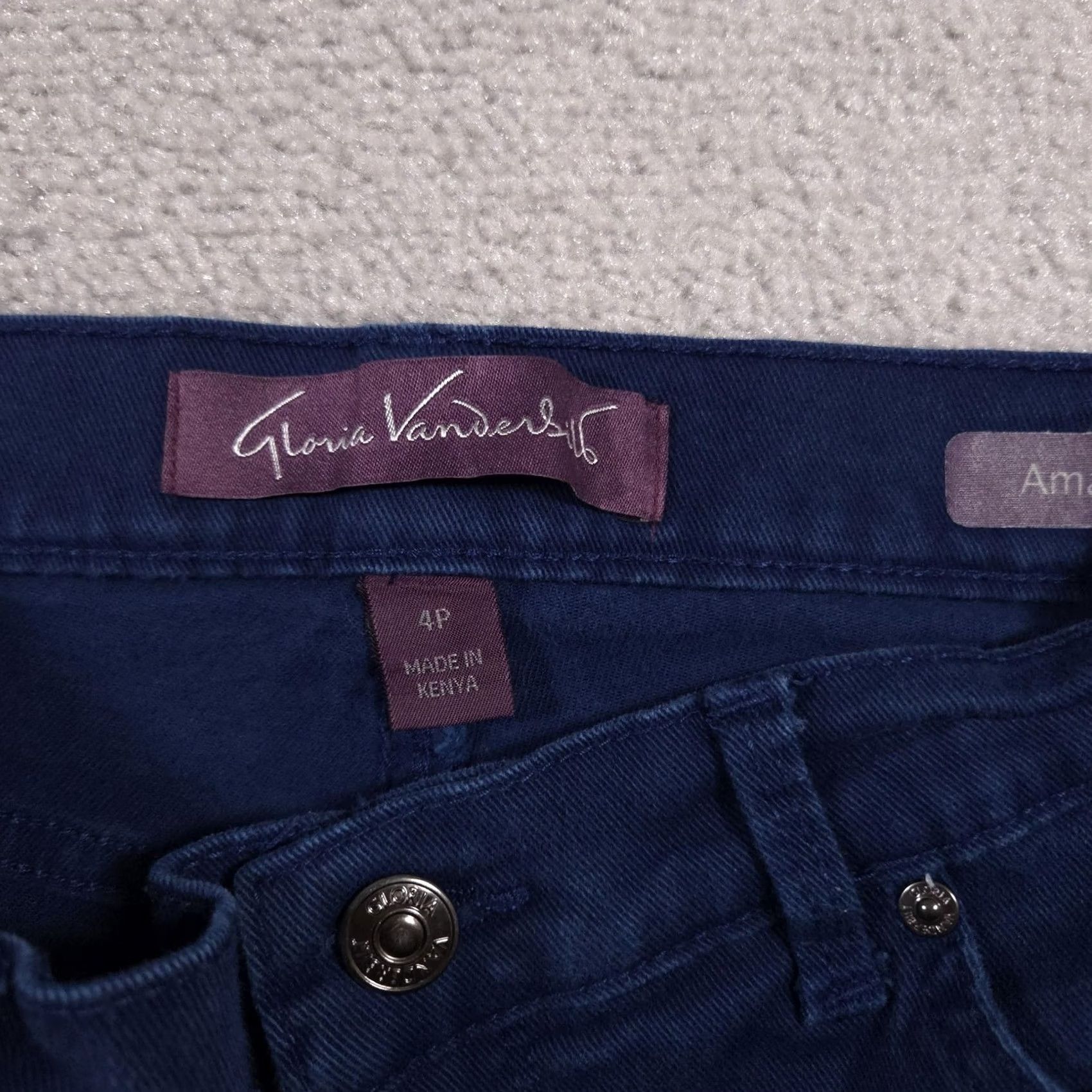 Gloria Vanderbilt Gloria Vanderbilt Jeans Womens 4 Petite Amanda Straight Leg Stretch Pants Navy Denim 4P Size 27" / US 4 / IT 40 - 4 Thumbnail