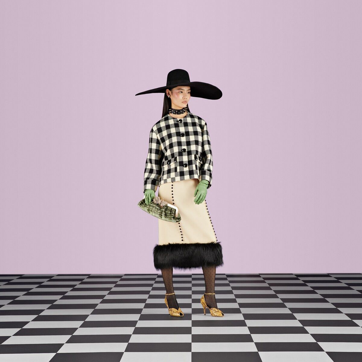 Gucci 46 XL - Gucci Gingham Wool Jacket Check Black White Size L / US 10 / IT 46 - 2 Thumbnail