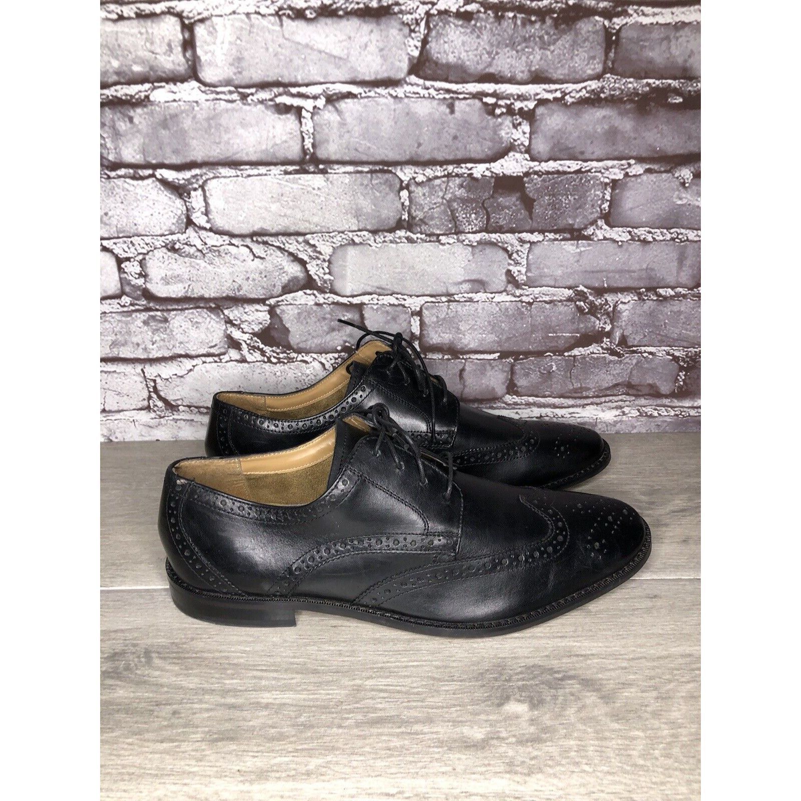 Florsheim Florsheim Black Leather Wingtip Lace Up Dress Shoes Men Sz 1 Size US 12 / EU 45 - 2 Thumbnail