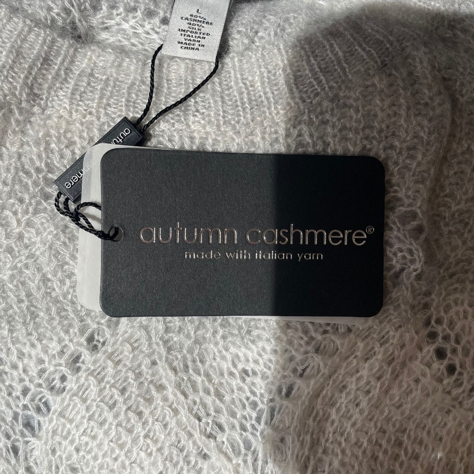 Autumn Cashmere Striped Wave Stitch Cashmere/Silk Sweater - AUTUMN CASHMERE Size L / US 10 / IT 46 - 10 Thumbnail