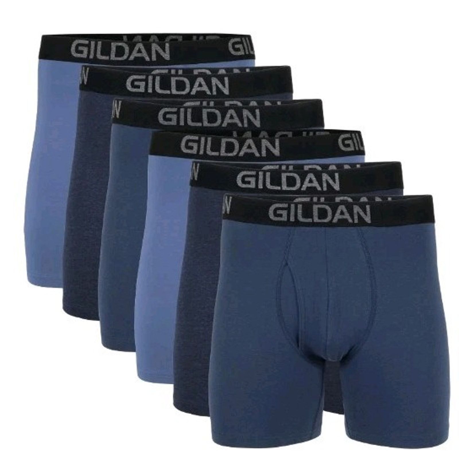 Gildan Gildan Boxer Briefs 6 Pack Men’s 2XL (40"-42") Blue Assort Size 42 - 2 Thumbnail