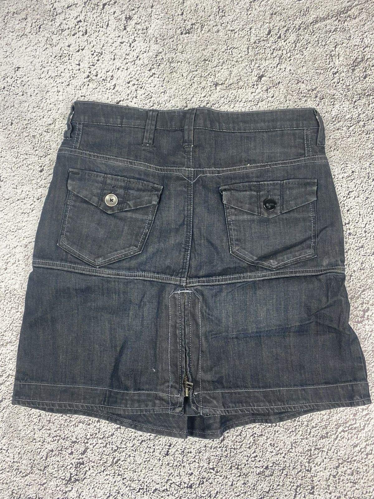Vintage Vintage Y2K faded denim midi skirt 00s juicy style 12 Size 30" / US 8 / IT 44 - 4 Thumbnail