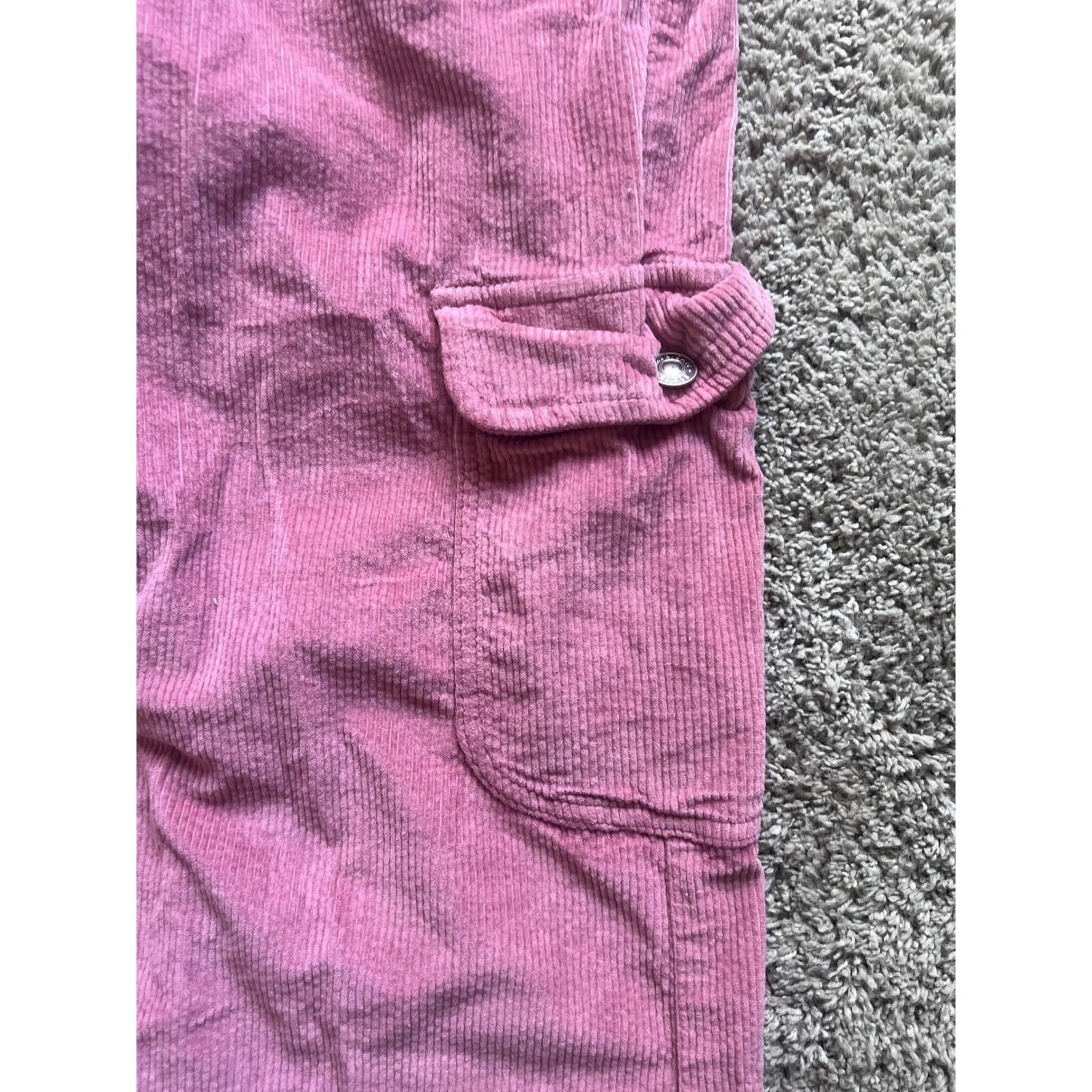 American Eagle Outfitters American Eagle Cargo Pants Womens 6 Pink Corduroy Wide Leg Size 28" / US 6 / IT 42 - 4 Thumbnail