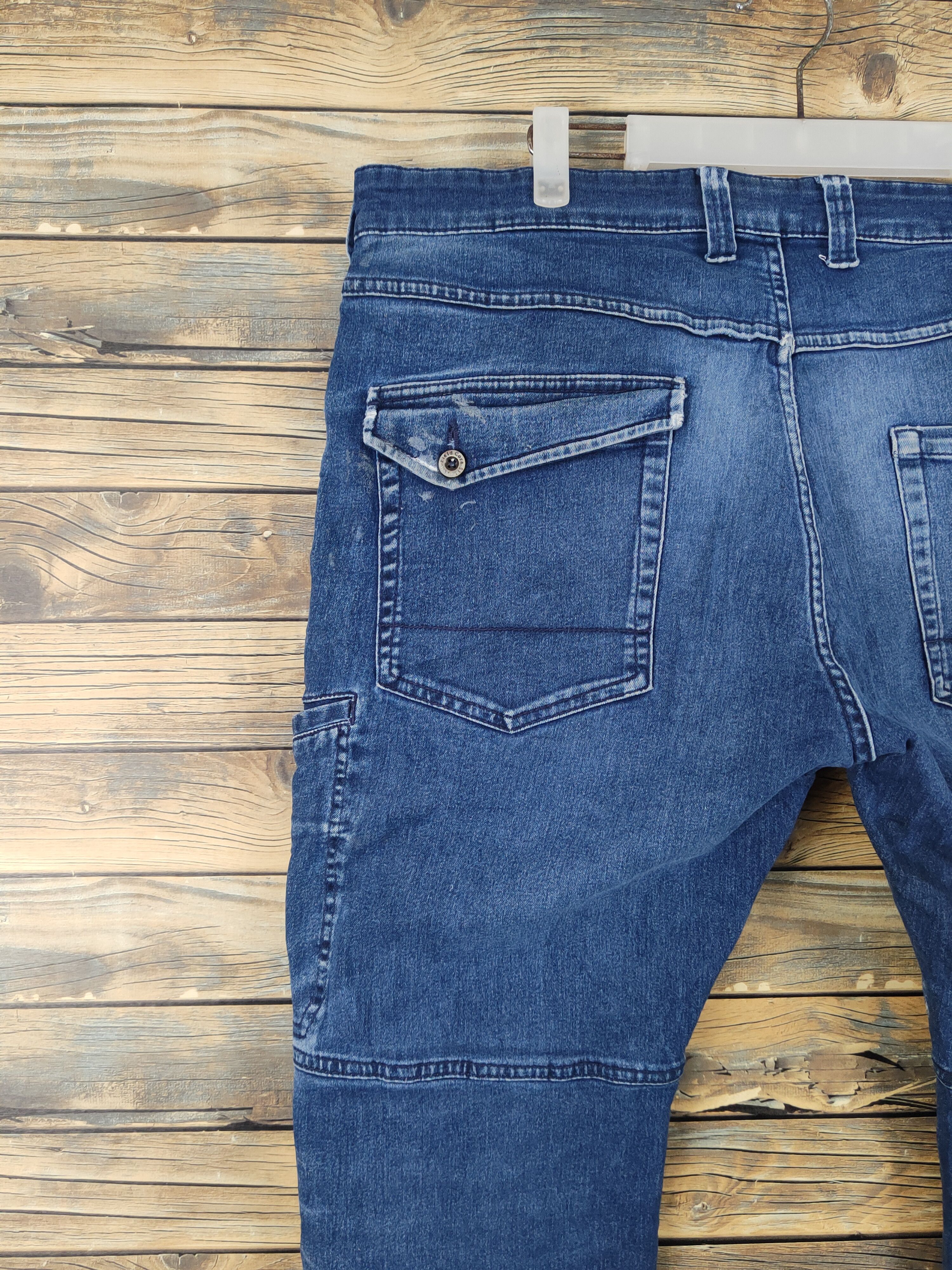 Japanese Brand FieldCore Dark Blue Distressed Ripped Jeans #W1979 Size US 39 - 8 Thumbnail