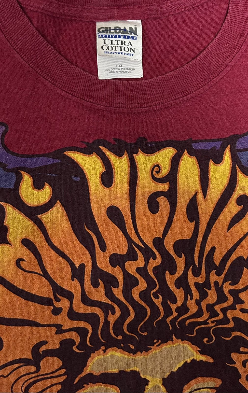 Jimi Hendrix VINTAGE Y2K JIMI HENDRIX FULLPRINT FLAME DESIGN RARE Size US XXL / EU 58 / 5 - 3 Thumbnail