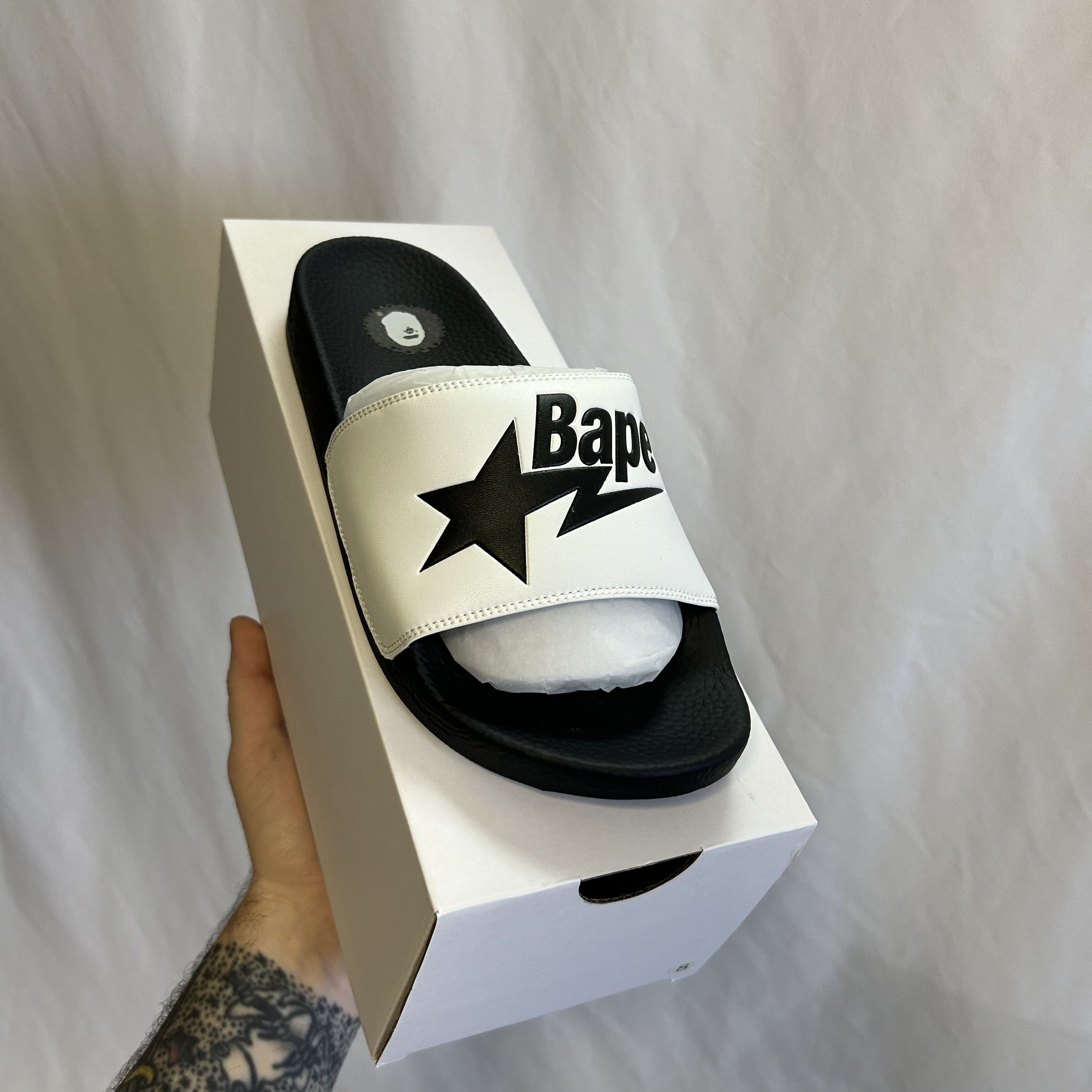 Bape × SUBU BAPE x SUBU BOA PUFFER APE HEAD SANDALS | Grailed