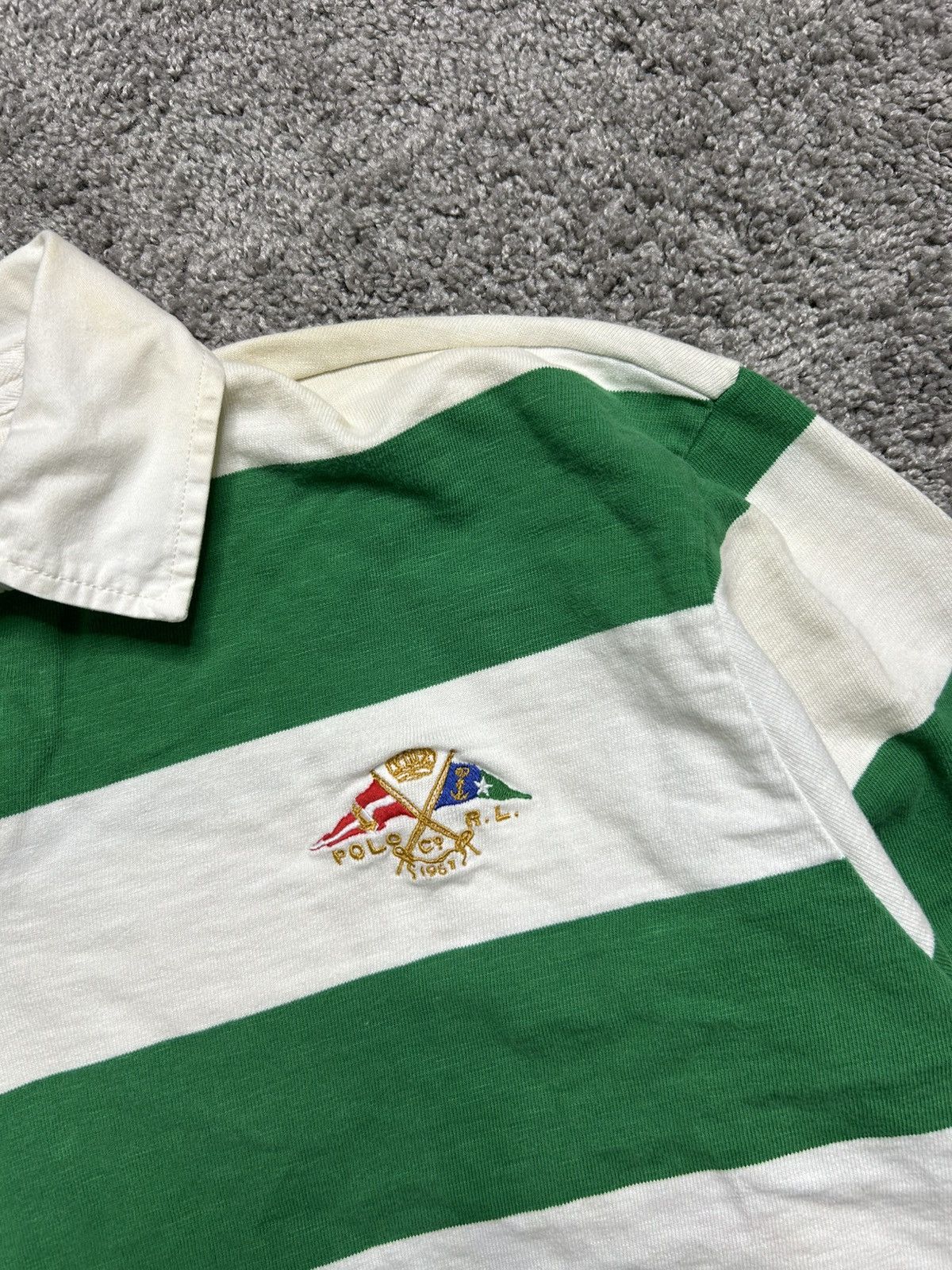 Polo Ralph Lauren Vintage 80s Polo Ralph Lauren Rugby Long Sleeve Striped Size US XXL / EU 58 / 5 - 6 Thumbnail