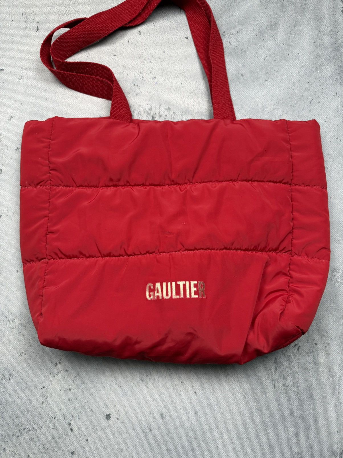 Jean Paul Gaultier Jean Paul Gaultier Red Padded Tote Bag Rare Puffer Shopper Size ONE SIZE - 14 Thumbnail