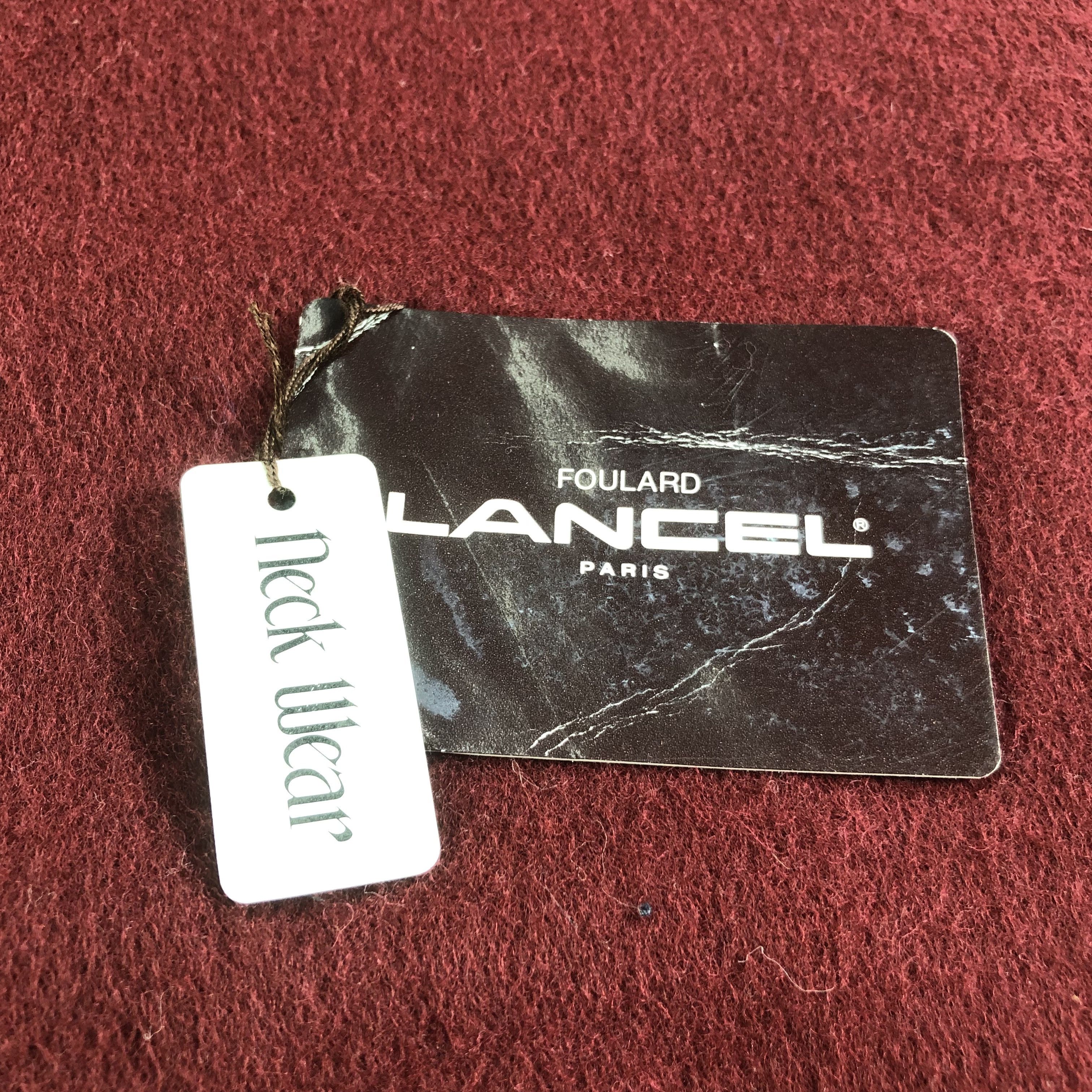 Lancel Lancel Plain Burgundy Wool Scarf Muffler V1463 Size ONE SIZE - 5 Thumbnail