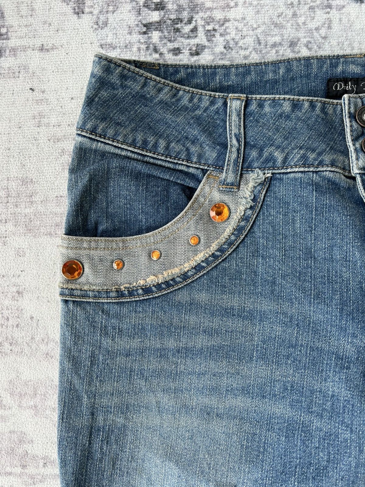 If Six Was Nine Y2k Flared Diamond Jeans Size US 30 / EU 46 - 4 Thumbnail