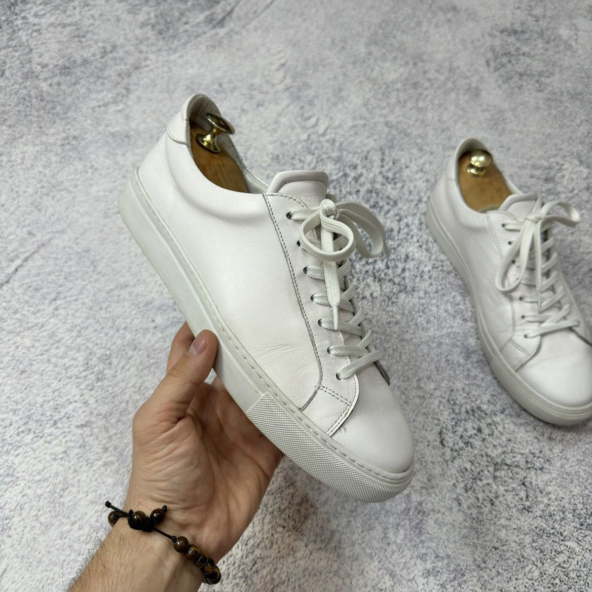 Designer × Garment Project Garment Project White Leather US9 UK8 EU42 27cm Size US 9 / EU 42 - 3 Thumbnail