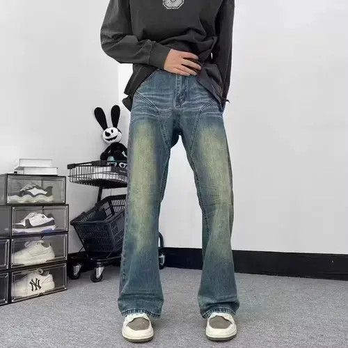 Jean Vintage distressed washed corrugated bootcut jeans Size US 32 / EU 48 - 1 Thumbnail