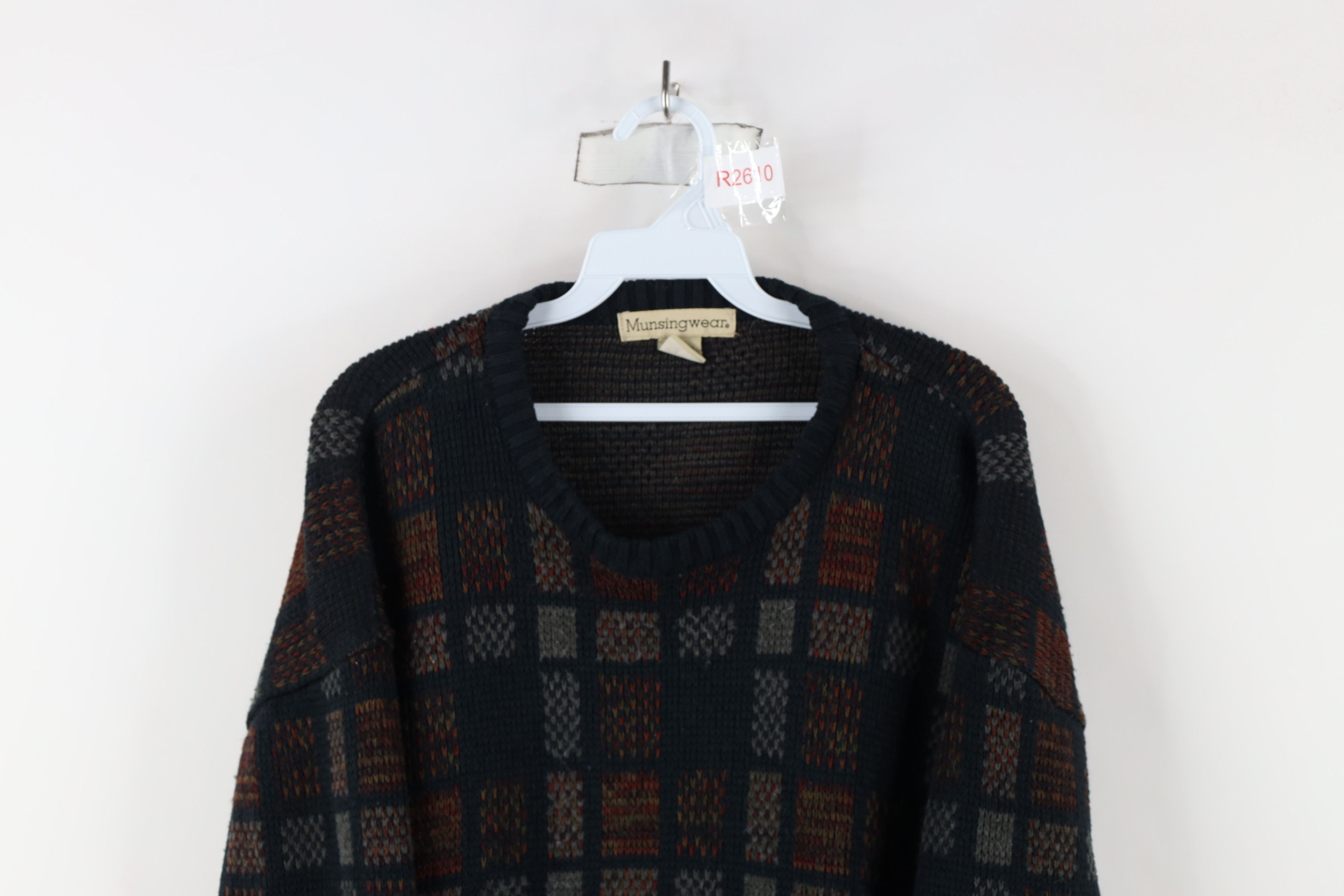 Vintage Vintage 90s Coogi Style Rainbow Checkered Knit Sweater Size US L / EU 52-54 / 3 - 2 Thumbnail