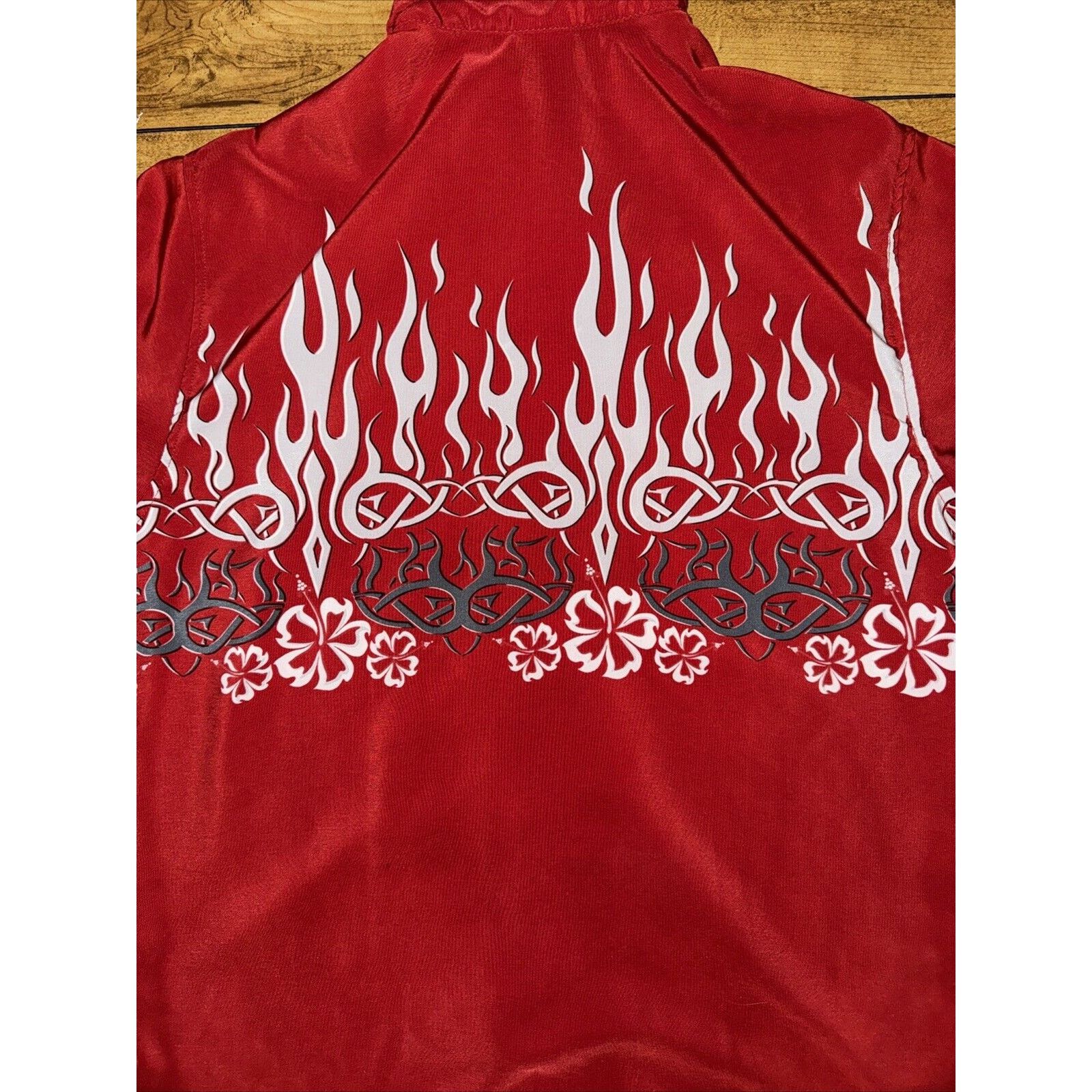 Sideout Youth Sideout Button Up Flame Shirt Red 20x27 Medium Y2K Size US M / EU 48-50 / 2 - 6 Thumbnail