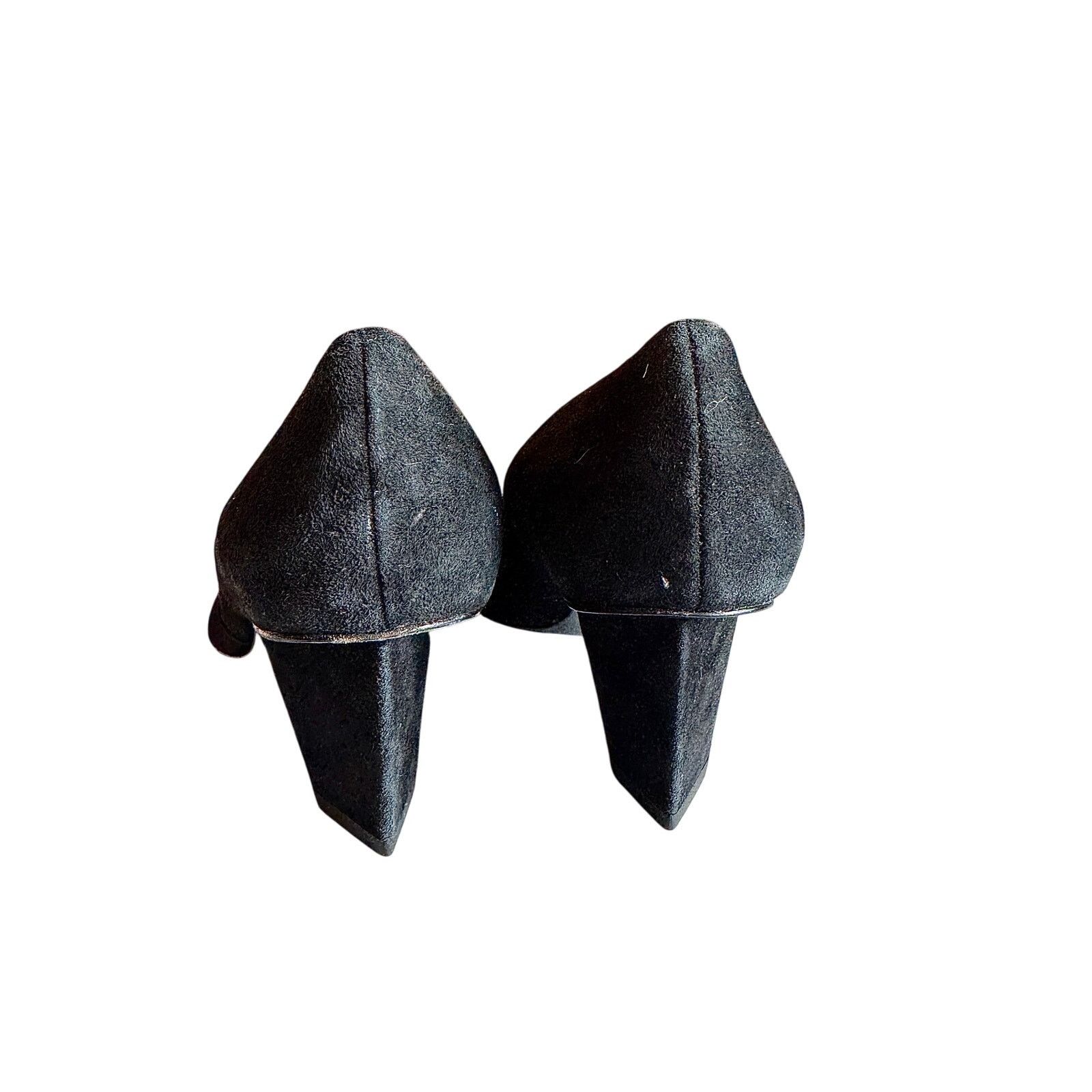 Robert Clergerie ROBERT CLERGERIE BLACK SUEDE POINTED TOE TRIANGLE HEEL PUMPS Size US 8.5 / IT 38.5 - 3 Thumbnail