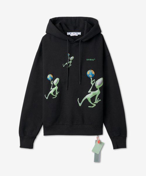 Off-White o1in1s1024 Q:1 / Alien Arrow Skate Hoodie in Black/Green Size US XXS / EU 40 - 1 Thumbnail