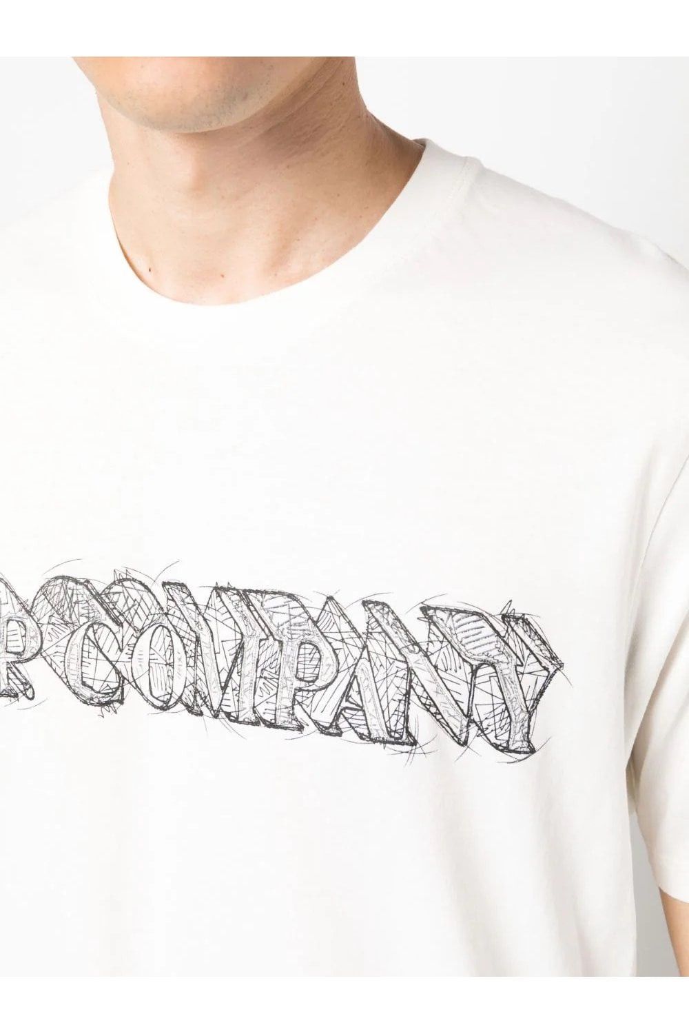 C.P. Company o1y1224 Logo Crewneck T-Shirt in White Size US XXL / EU 58 / 5 - 5 Thumbnail