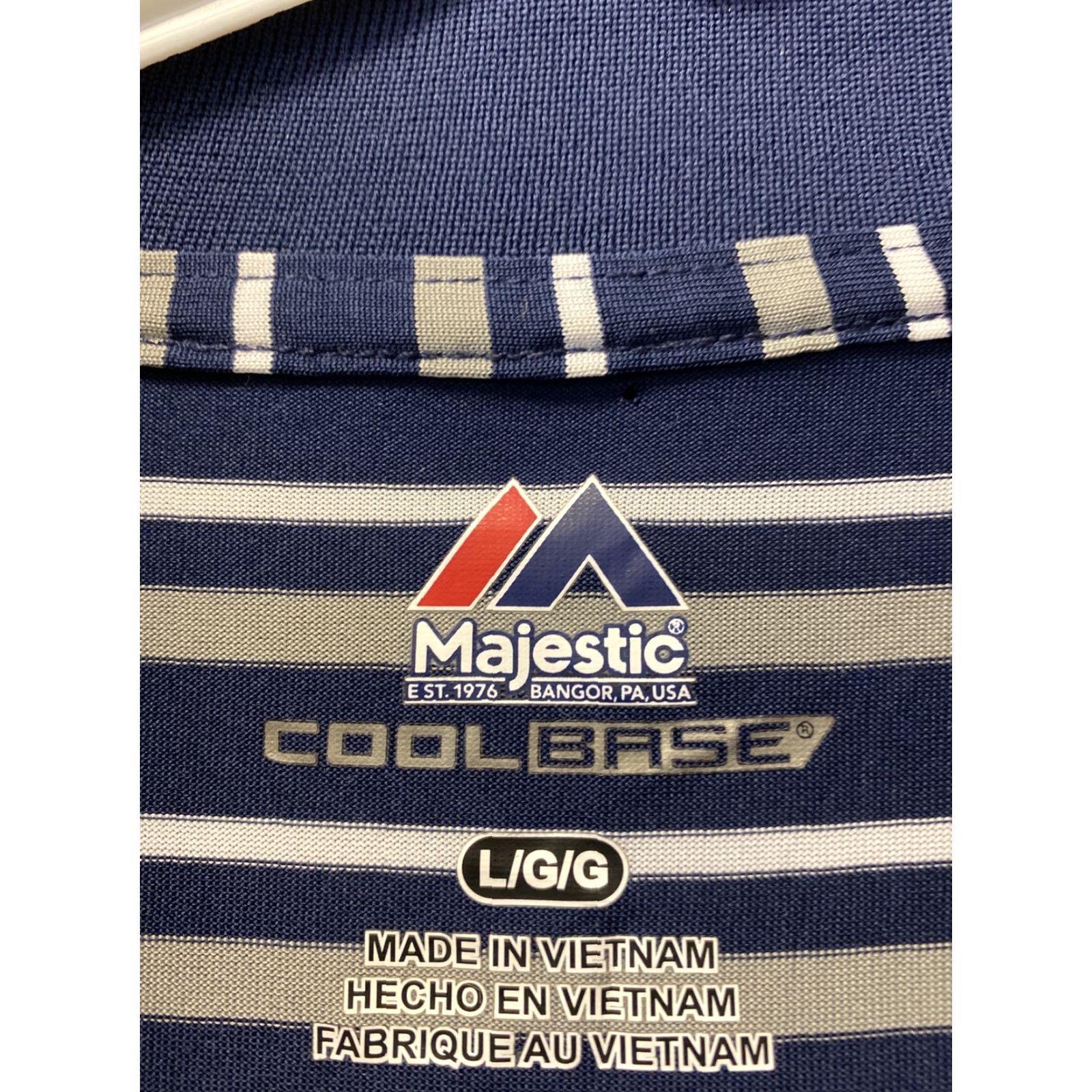 Vintage Majestic Polo Shirt Mens L Blue White Gray Golf San Diego Casual Adult 112-30 Size US L / EU 52-54 / 3 - 4 Thumbnail