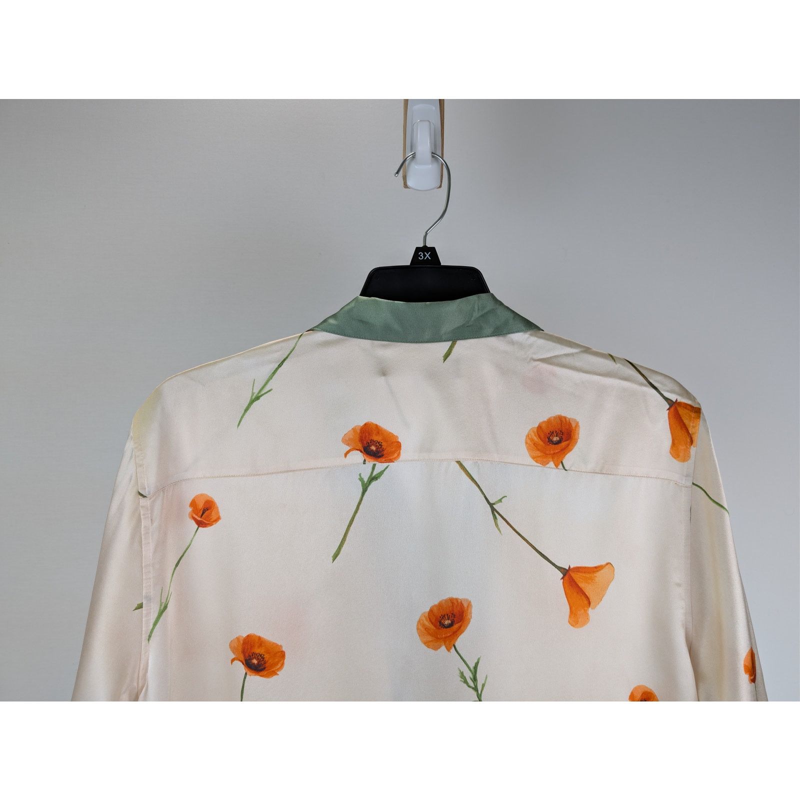 Nahmias o1rshd1 CC20 Colorblock Poppy Short Sleeve Silk Shirt Ivory Size US M / EU 48-50 / 2 - 11 Thumbnail