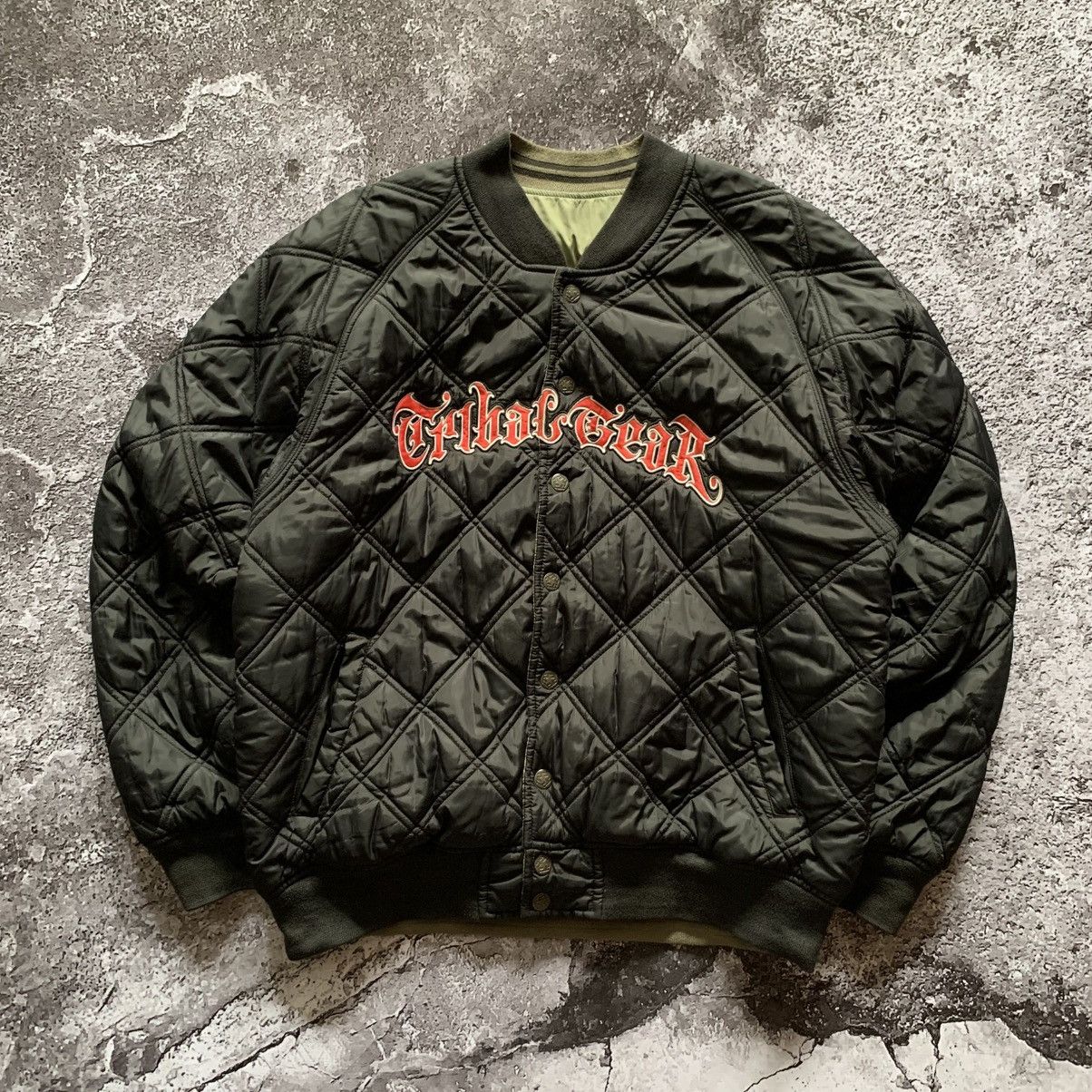 Vintage Tribal Gear Streetwear Reversible Bomber Jacket