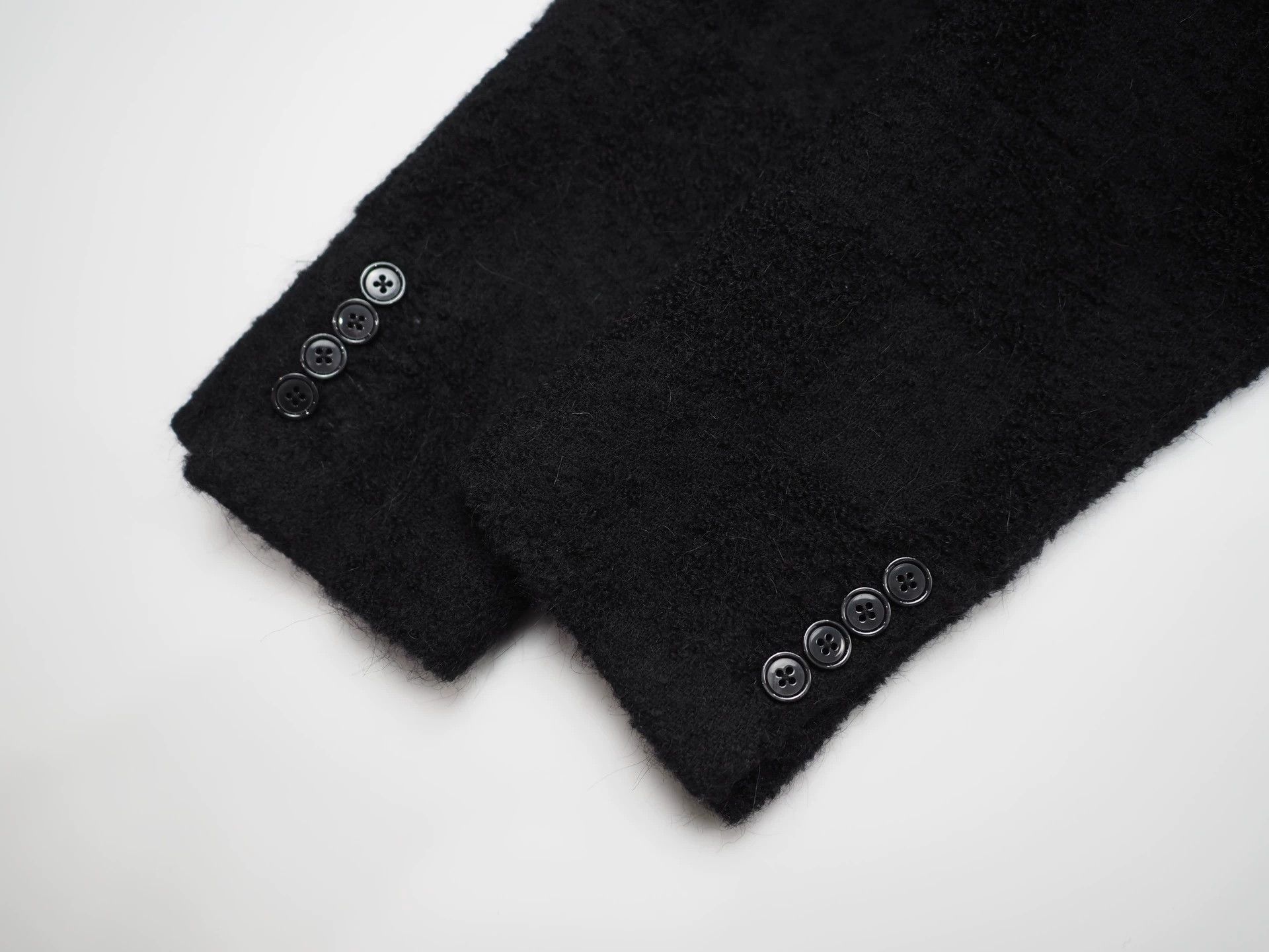Lardini 14FW#Lardini Black Handmade Wool Blend Coat Size US S / EU 44-46 / 1 - 4 Thumbnail