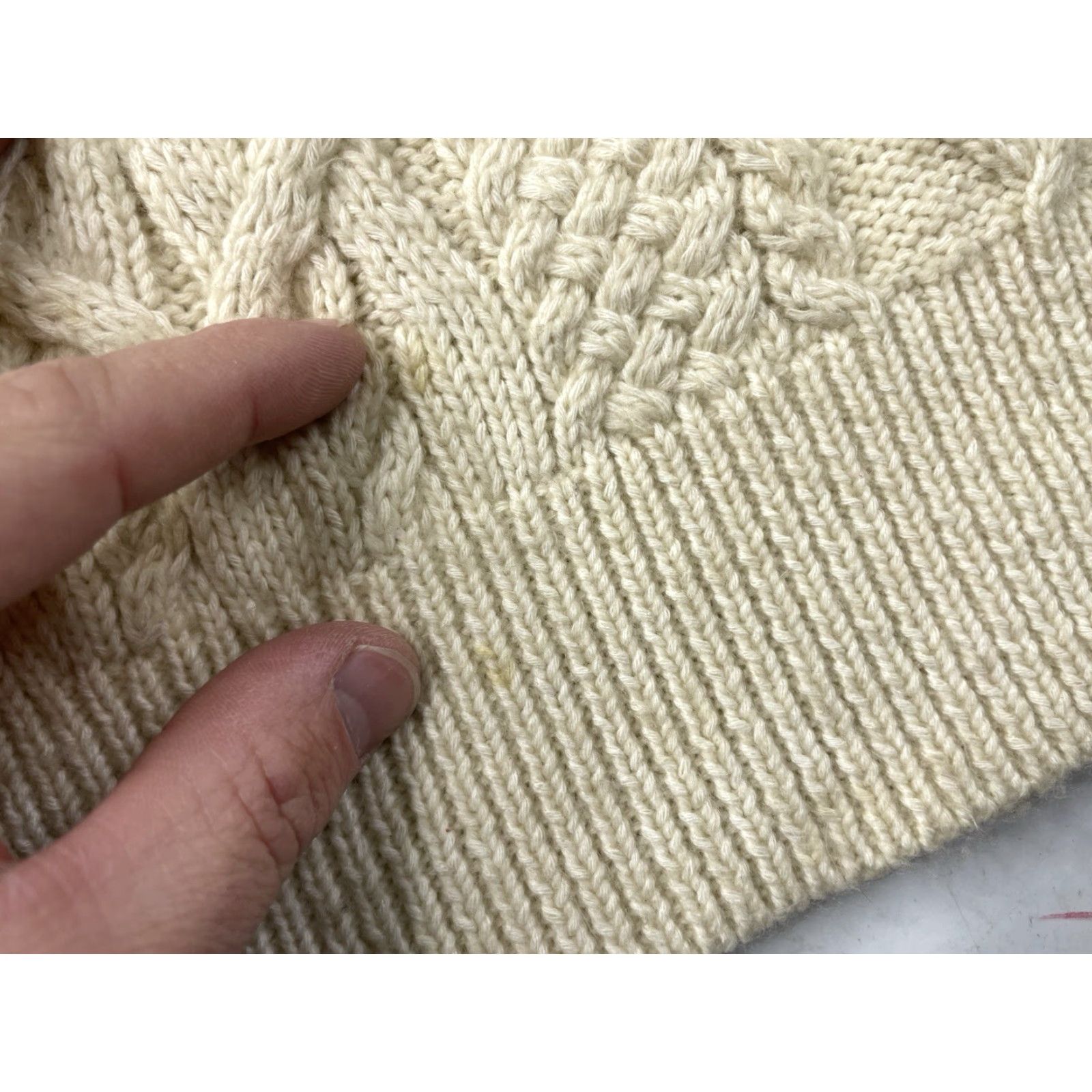 Polo Ralph Lauren VINTAGE Polo Ralph Lauren Sweater Womens Small Ivory Cable Knit Fisherman Aran Pullover Size S / US 4 / IT 40 - 2 Thumbnail