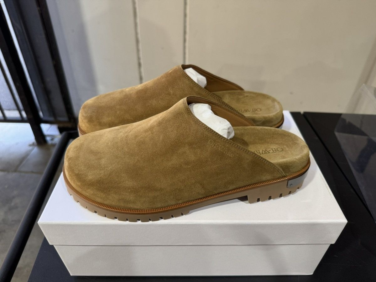 Off-White Off White Metal Logo Suede Clogs Size US 12 / EU 45 - 5 Thumbnail