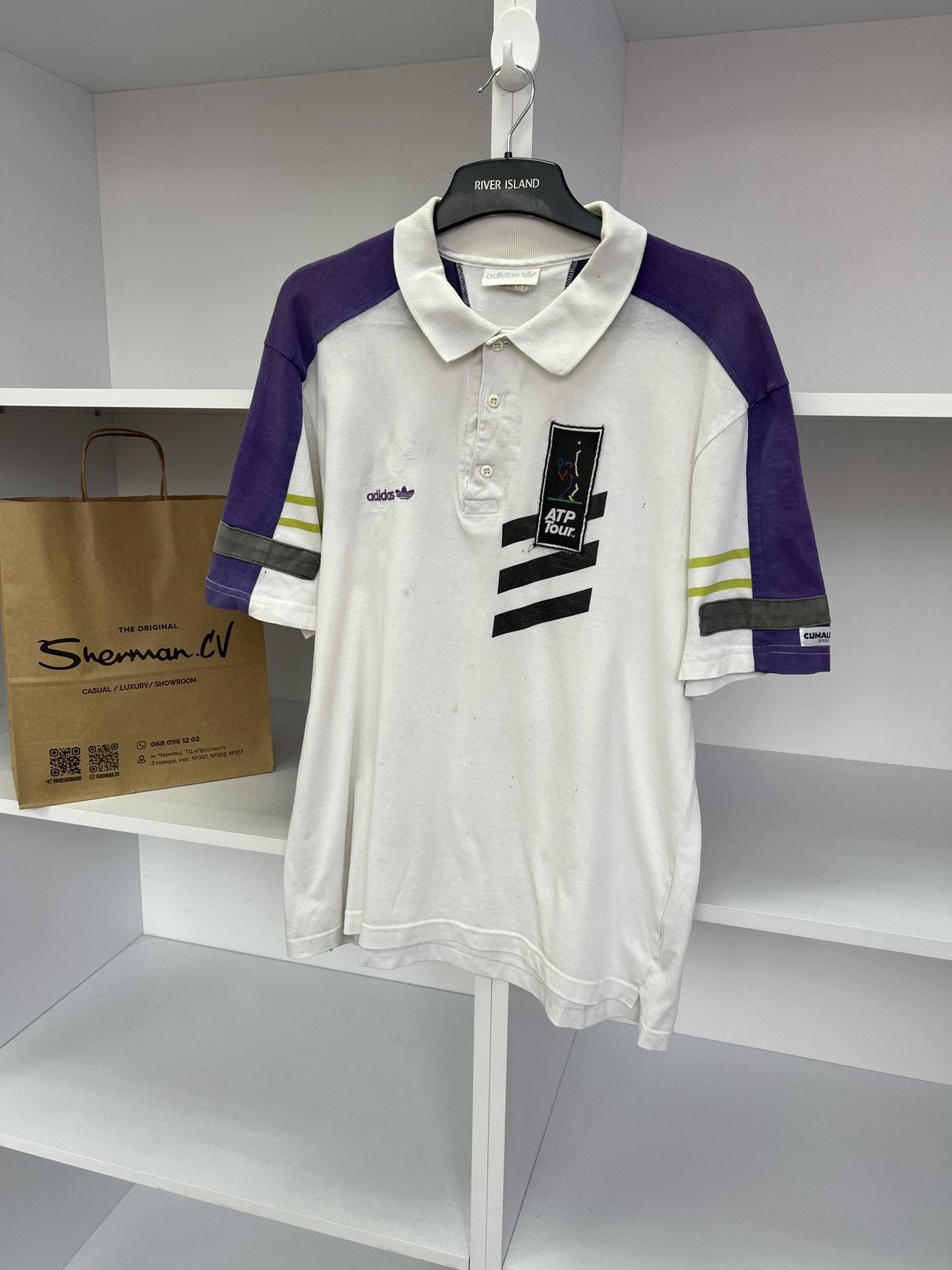 Adidas × Vintage Vintage Adidas 90s ATP Tour Polo T-shirt Size US M / EU 48-50 / 2 - 3 Thumbnail