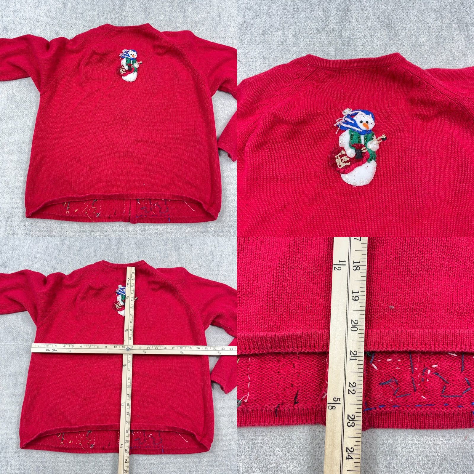 Vintage VINTAGE Heirloom Collectibles Sweater Womens L Red Christmas Women Full Zip Cardigan Size L / US 10 / IT 46 - 8 Thumbnail